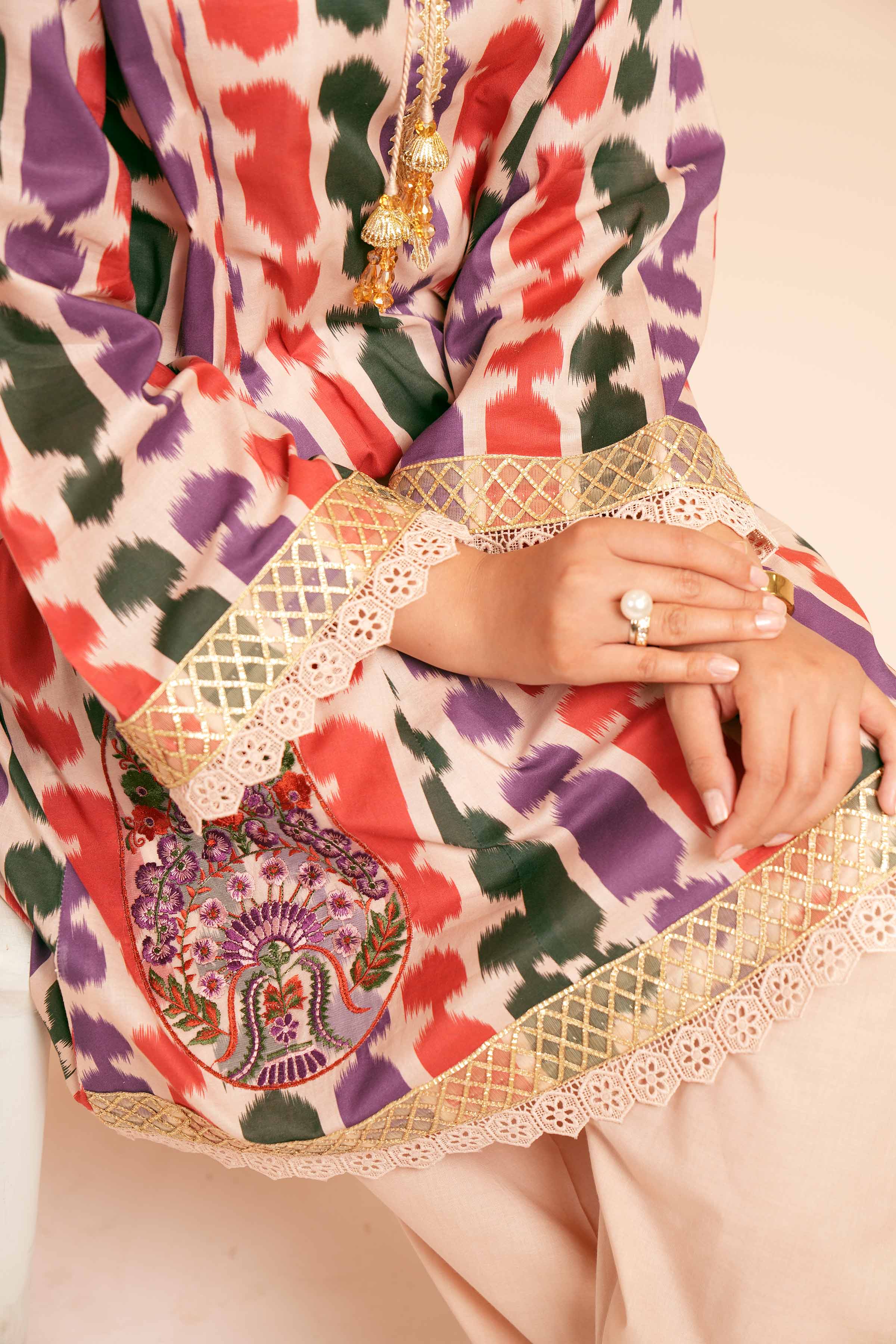 2 Piece - Printed Embroidered Suit - 42401771 - Image 4