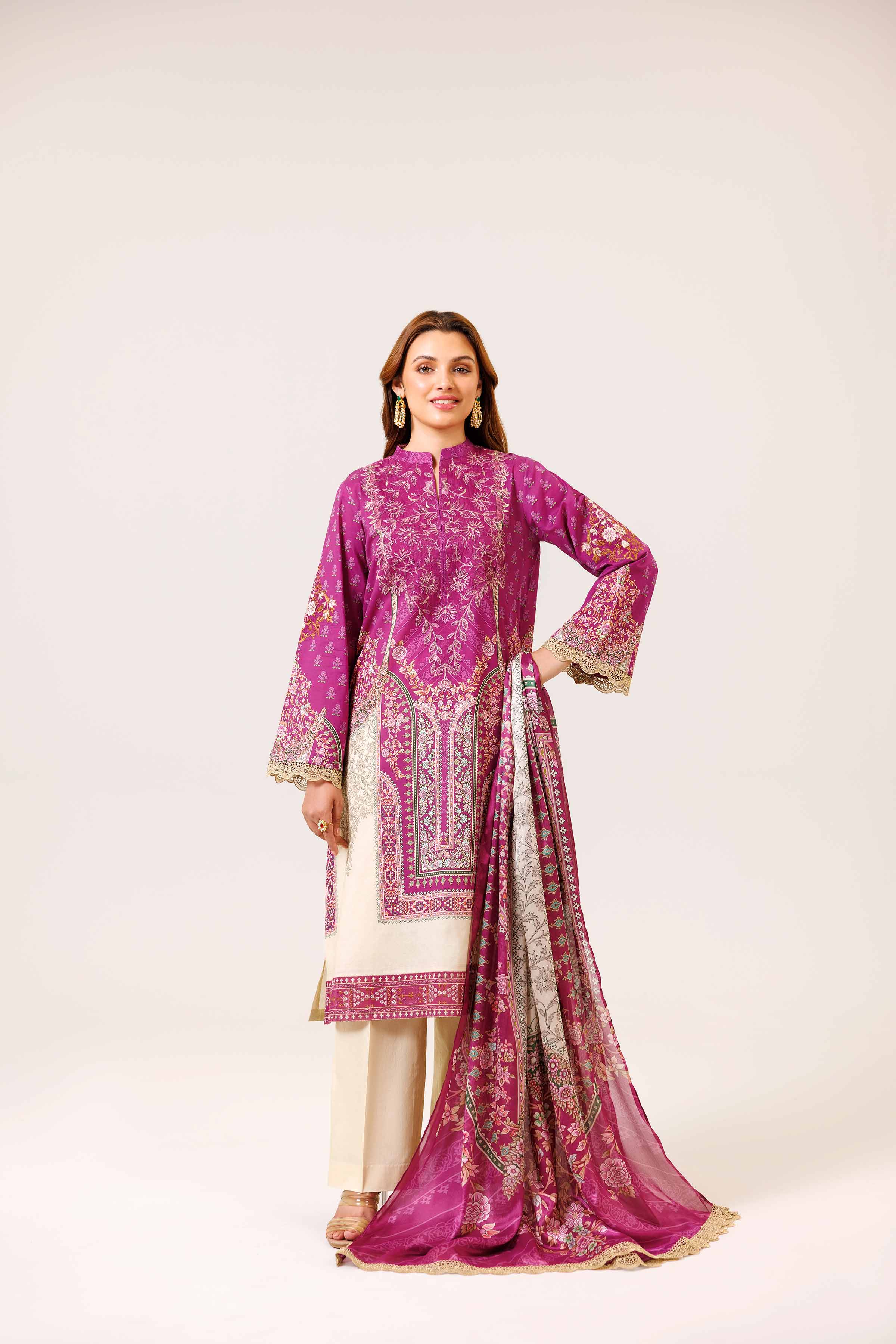3 Piece - Digital Printed Embroidered Suit - 42401783 - Image 6