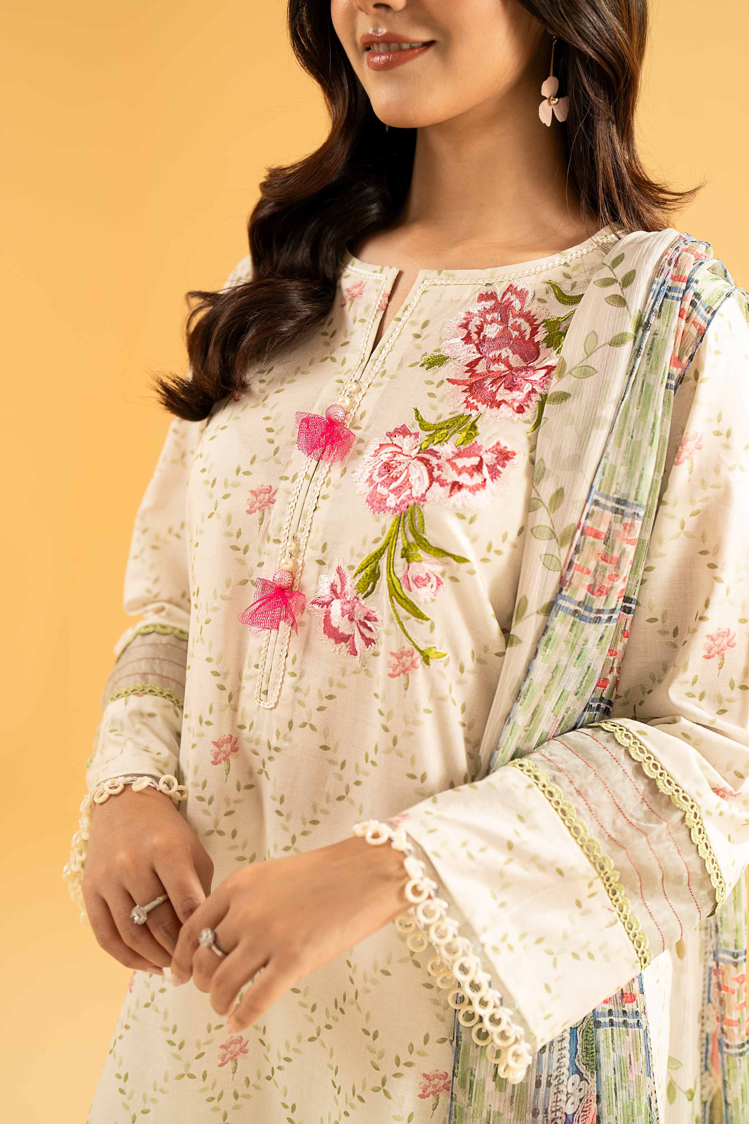 3 Piece - Printed Embroidered Suit - 42401803 - Image 4