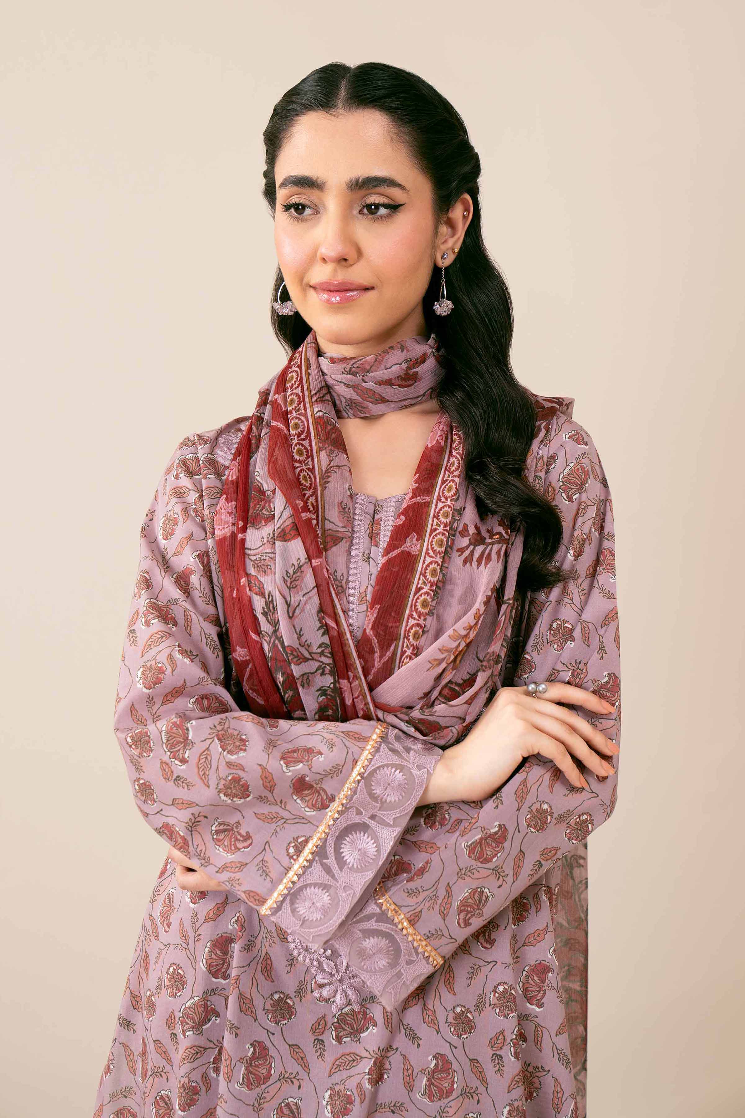 3 Piece - Printed Embroidered Suit - 42401805 - Image 2