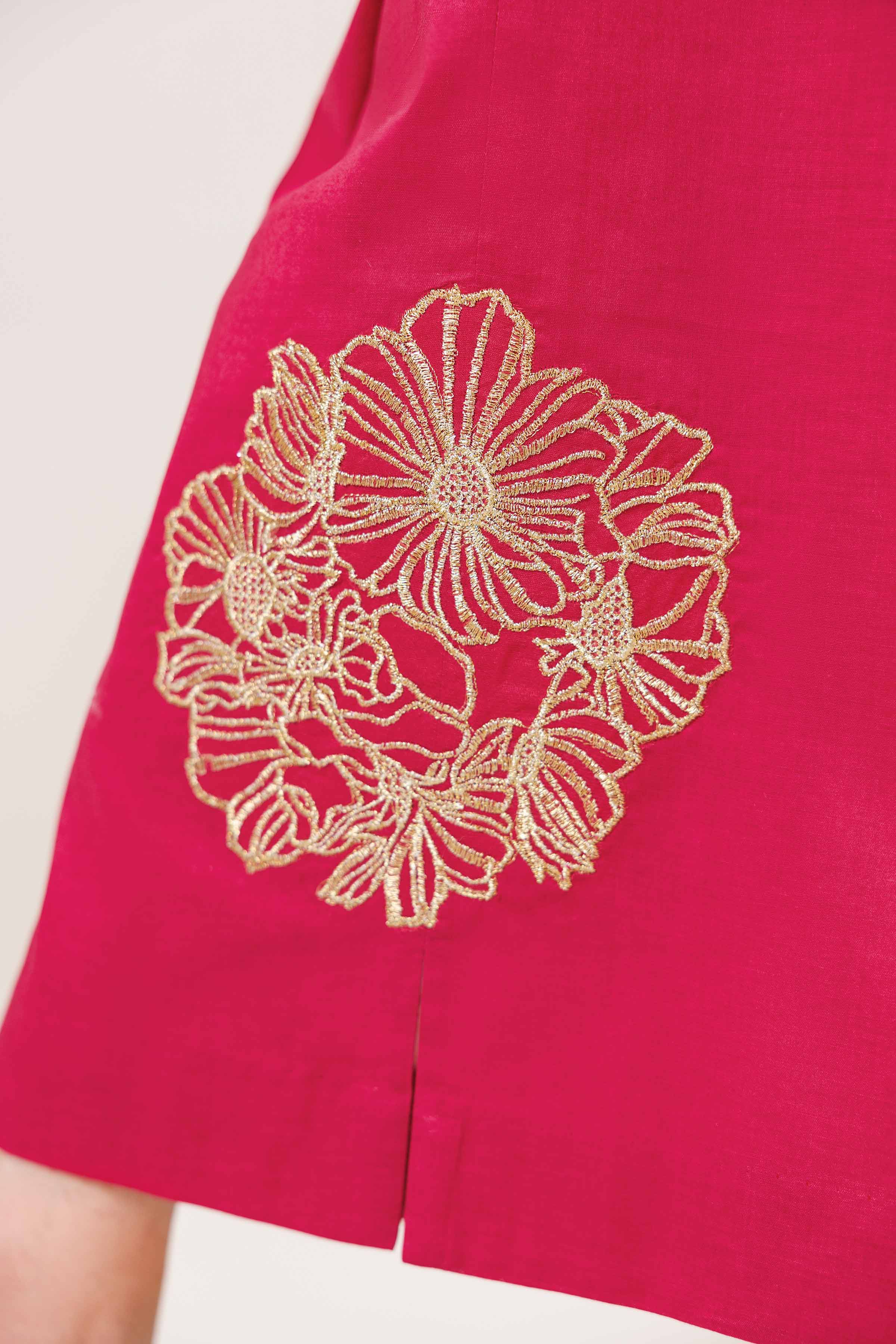 3 Piece - Gold Printed Embroidered Suit - 42401858 - Image 5