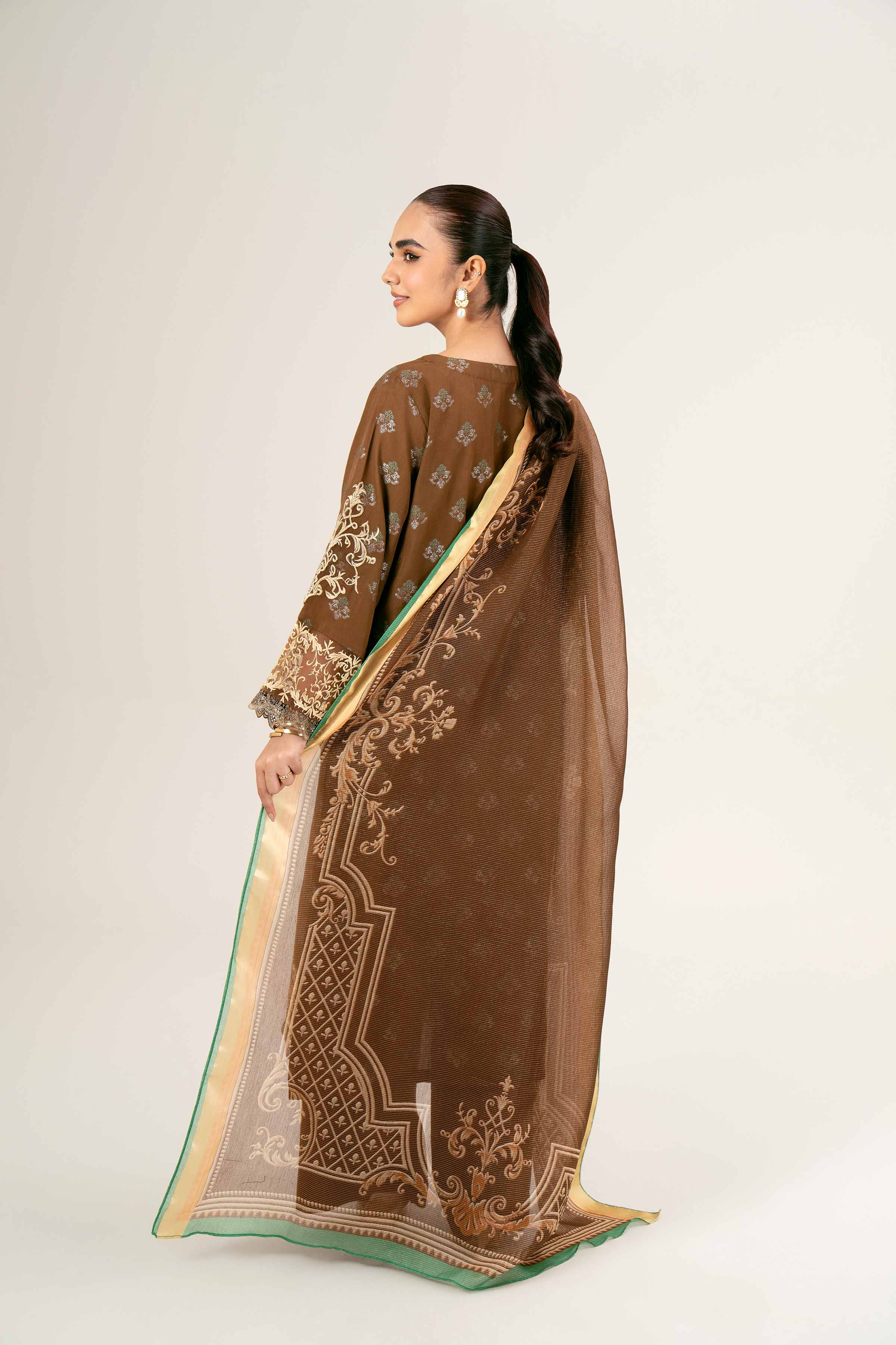 3 Piece - Jacquard Embroidered Suit - 42401930 - Image 3