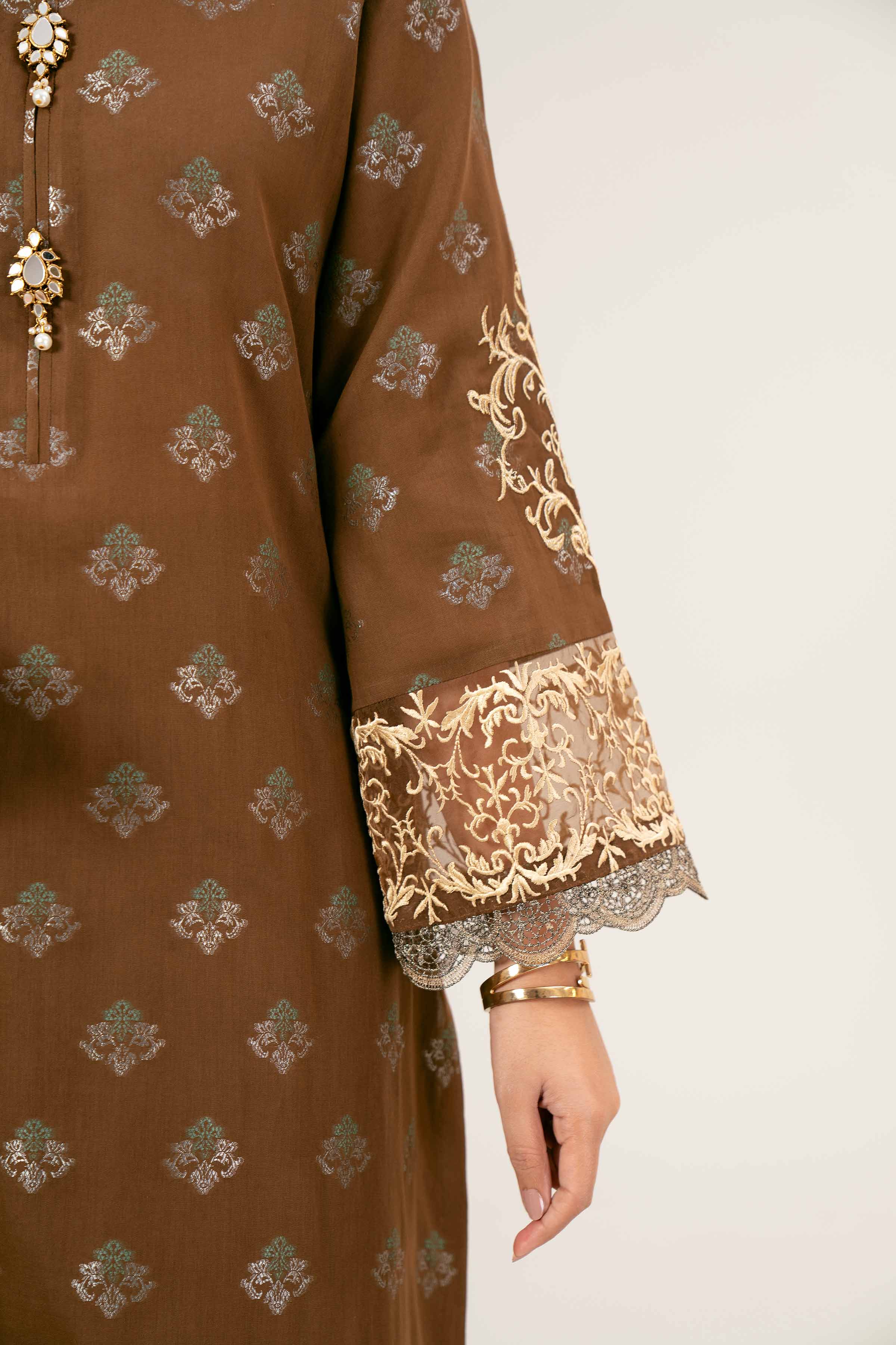 3 Piece - Jacquard Embroidered Suit - 42401930 - Image 5