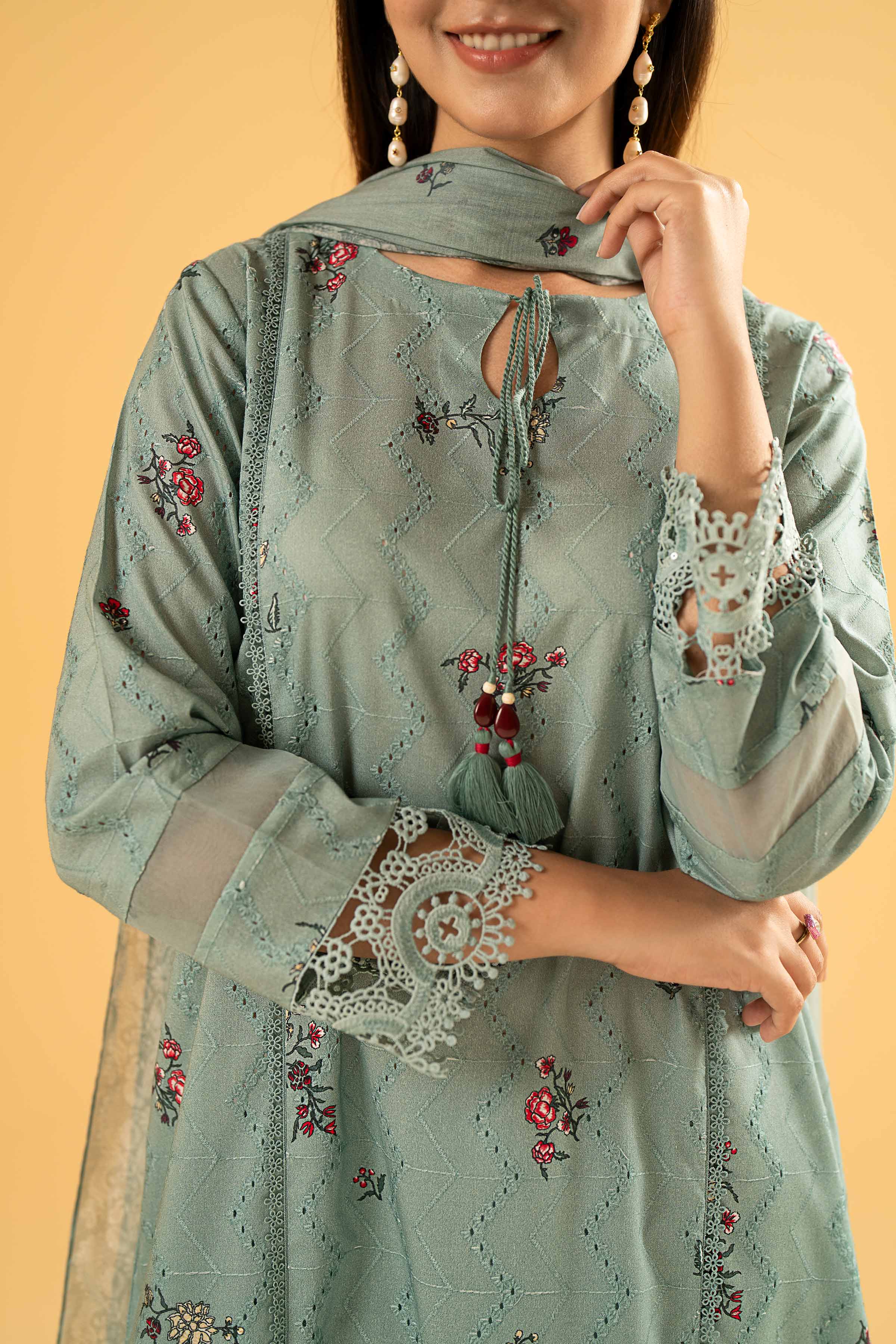 3 Piece - Digital Printed Embroidered Suit - 42401971 - Image 4