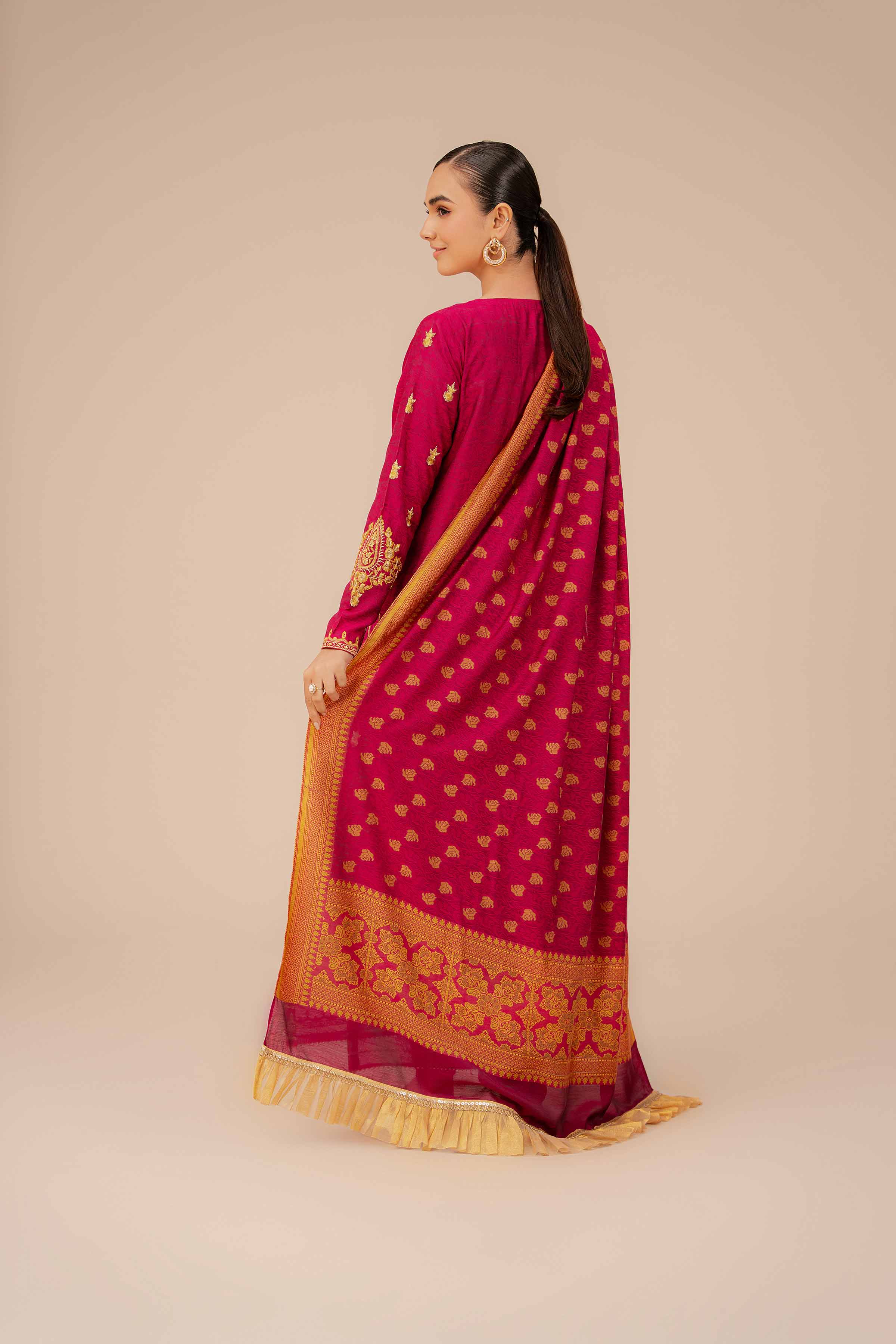 3 Piece - Yarn Dyed Embroidered Suit - 42401974 - Image 4
