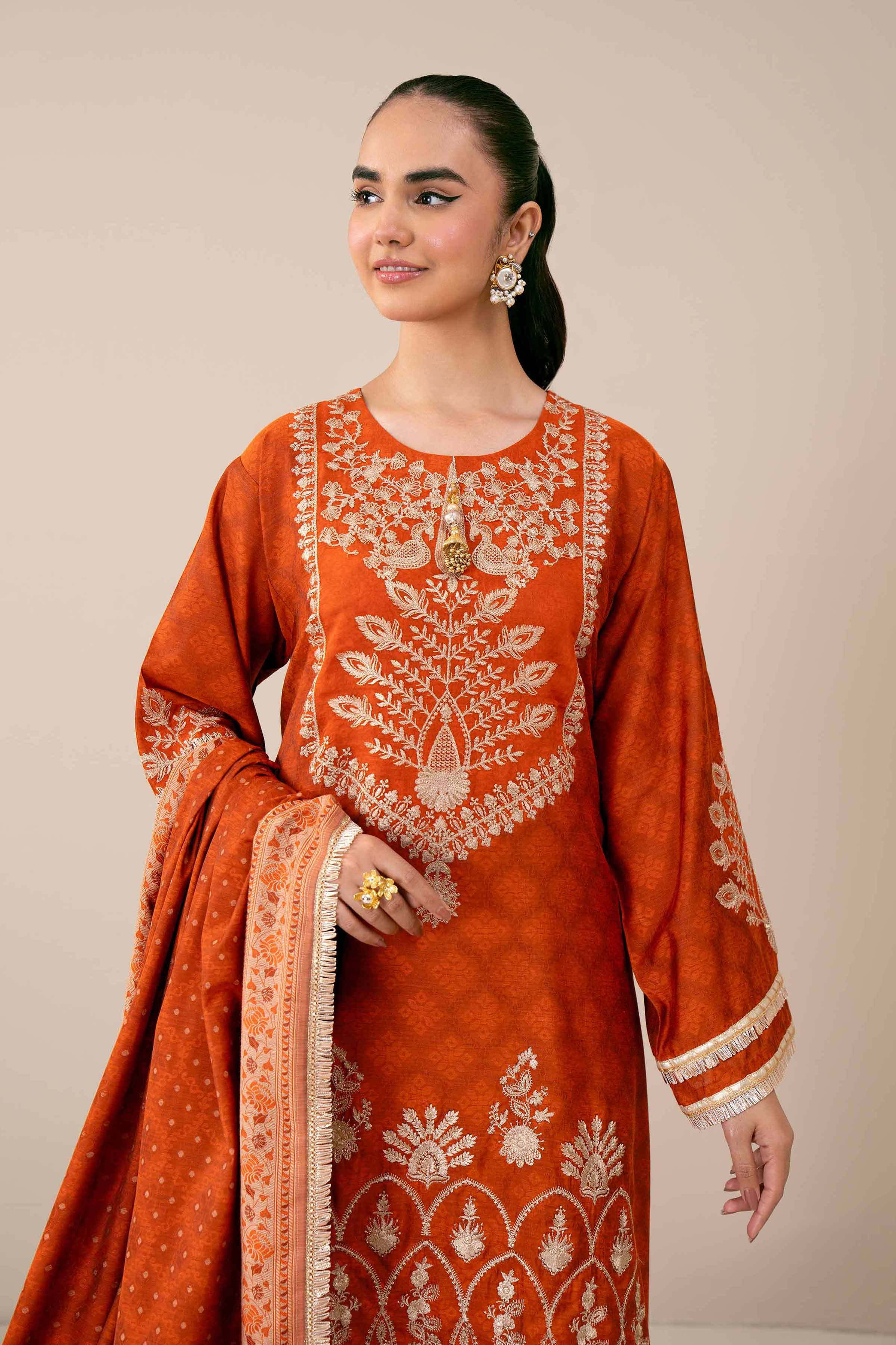 3 Piece - Yarn Dyed Embroidered Suit - 42401977 - Image 2
