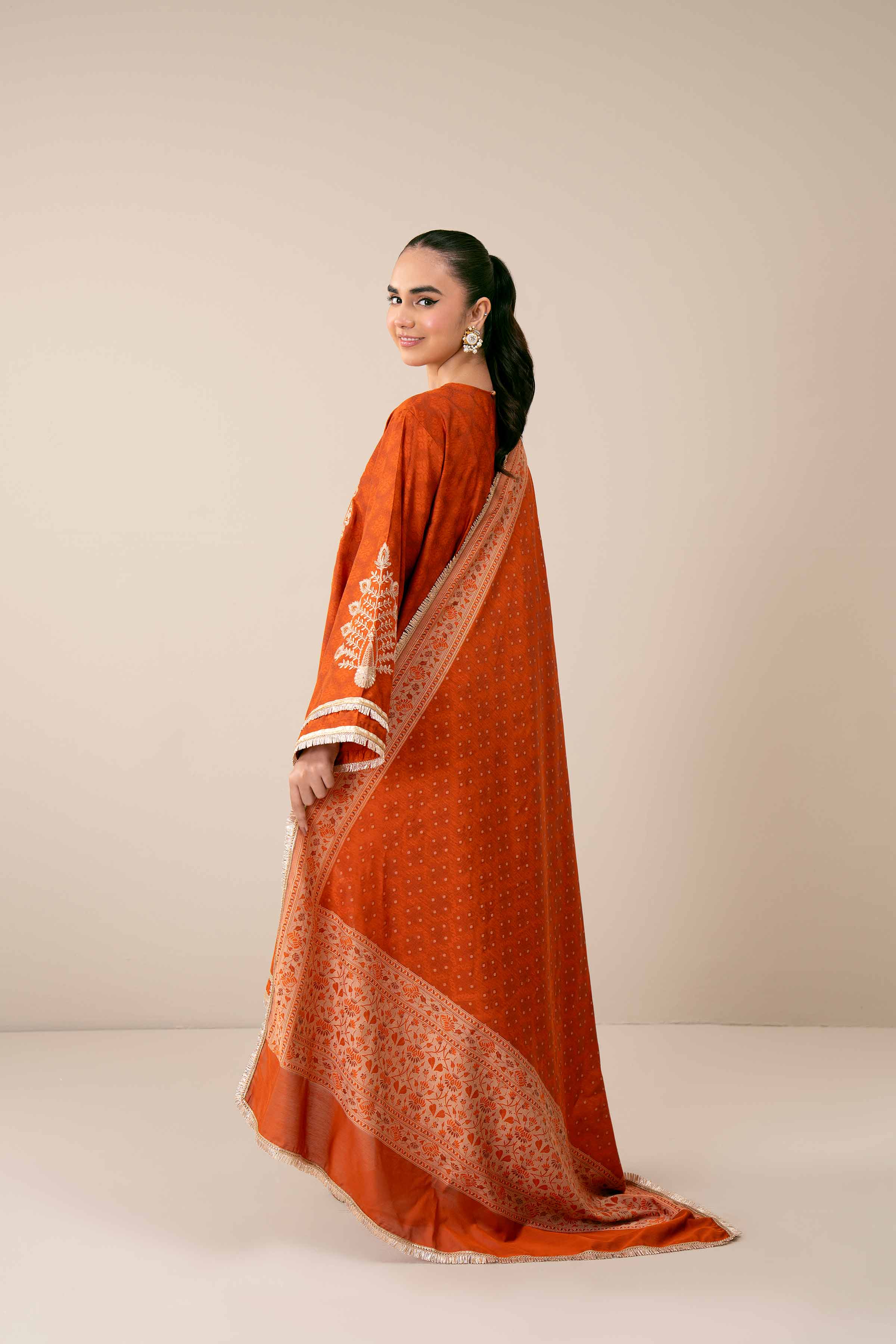 3 Piece - Yarn Dyed Embroidered Suit - 42401977 - Image 3
