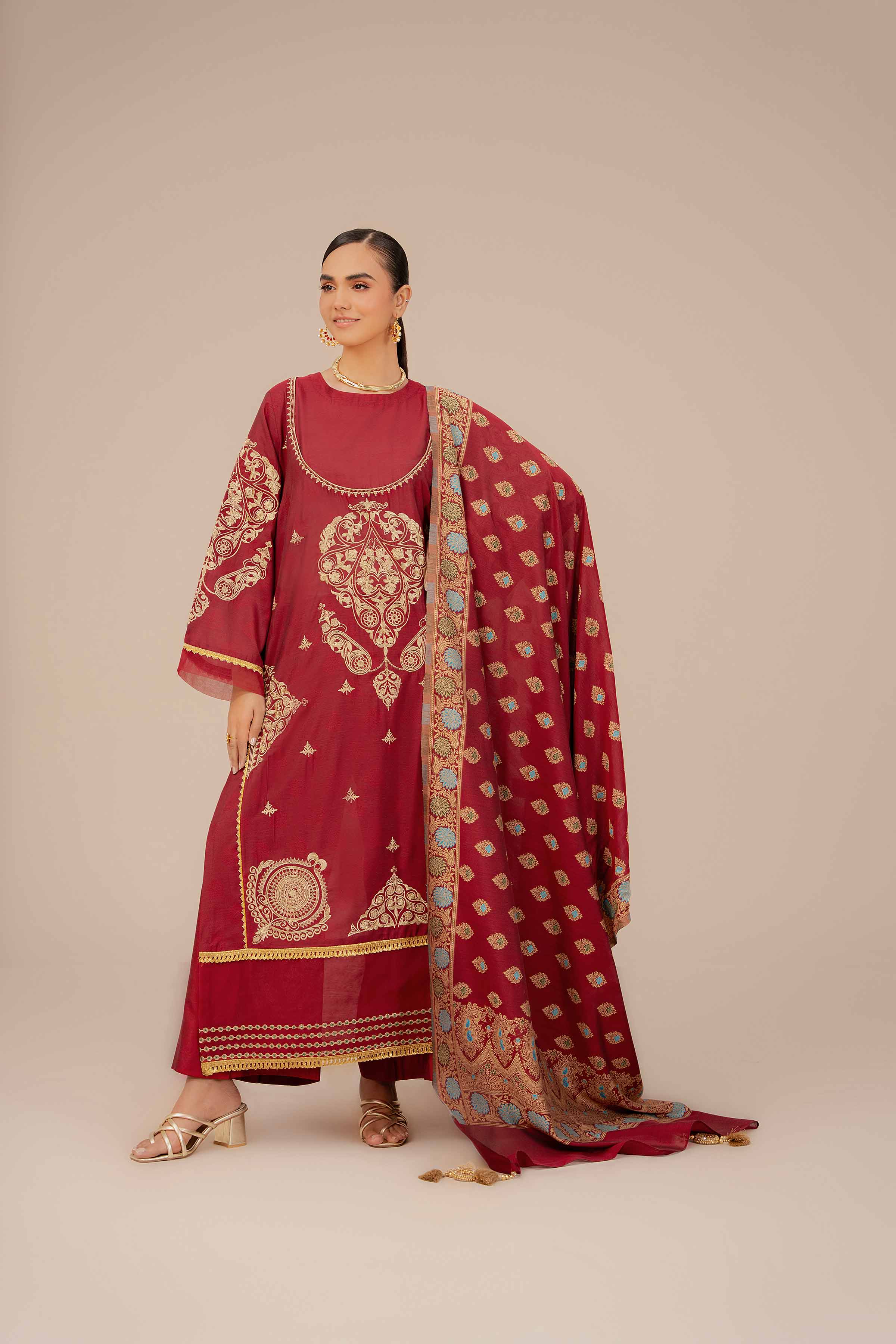 3 Piece - Yarn Dyed Embroidered Suit - 42401978 - Image 6