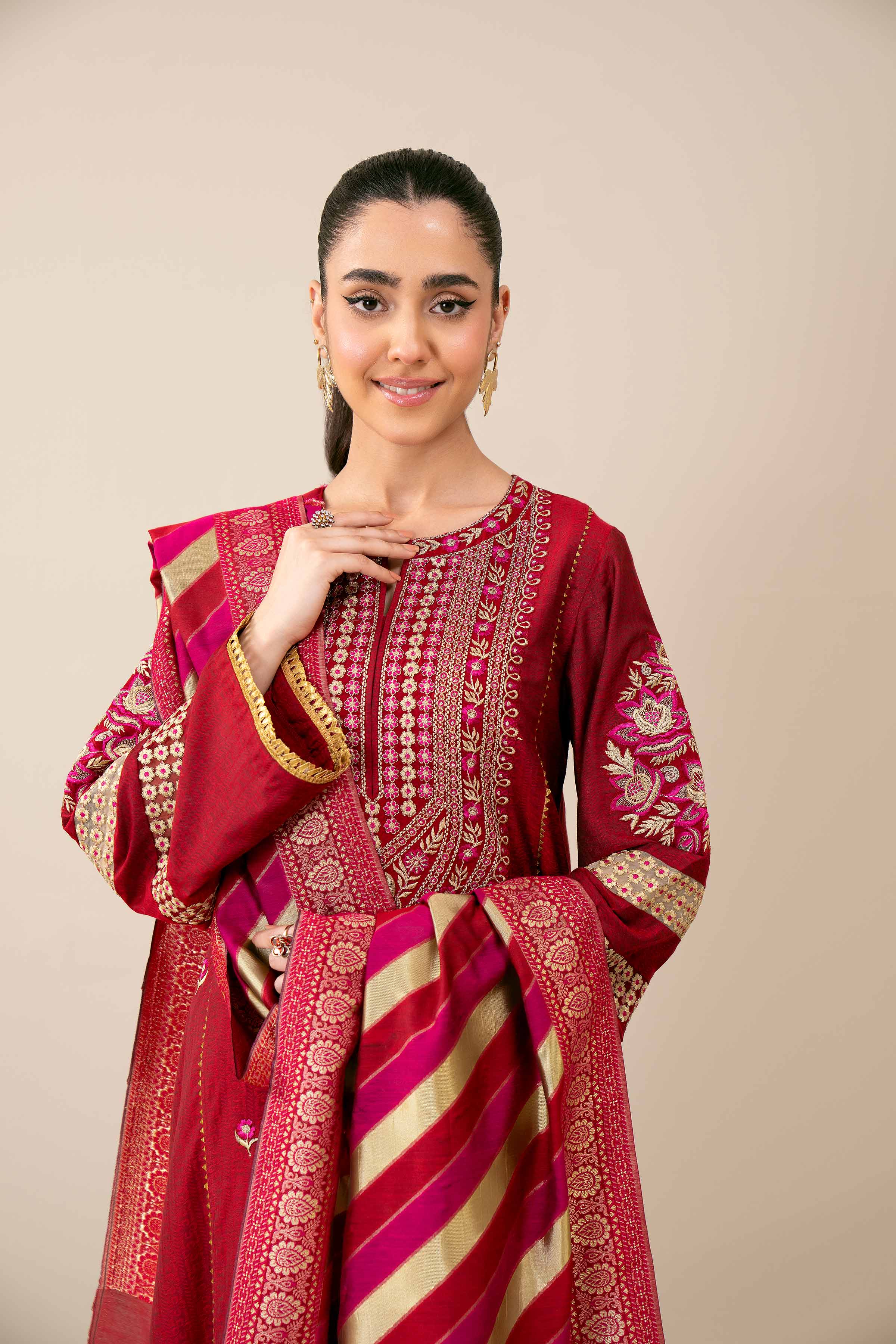 3 Piece - Yarn Dyed Embroidered Suit - 42401981 - Image 6