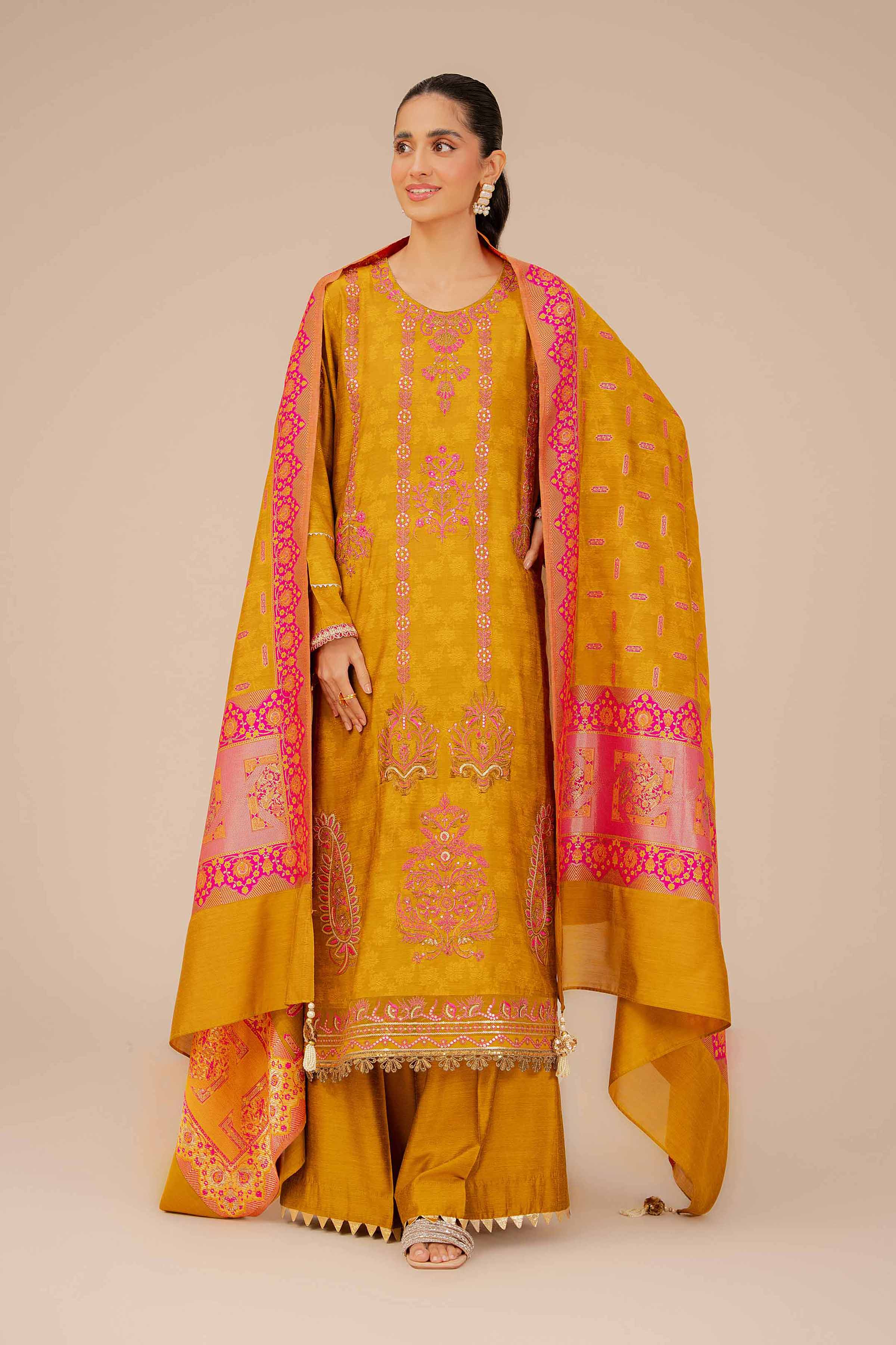 3 Piece - Yarn Dyed Embroidered Suit - 42401982 - Image 2