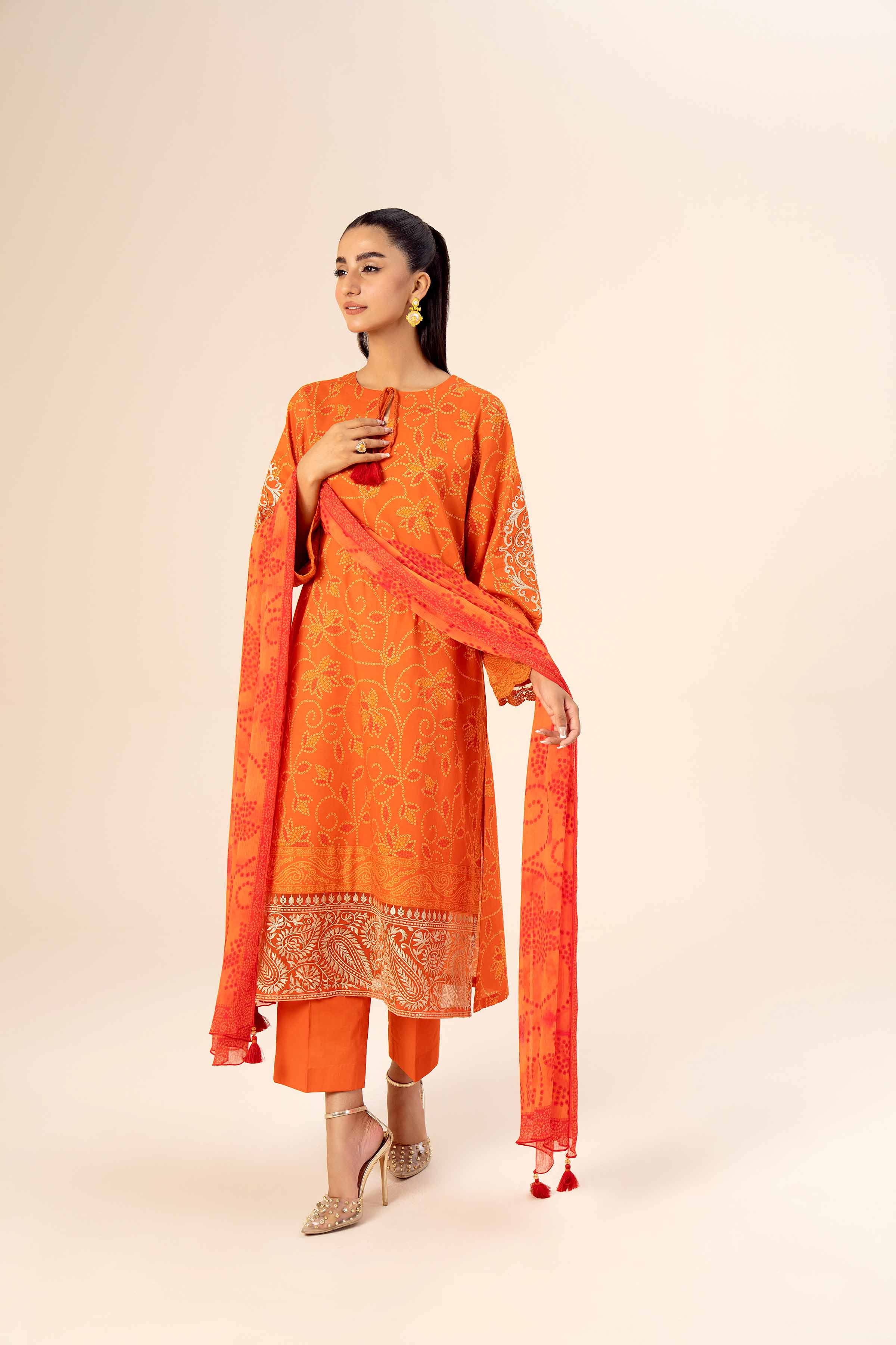 3 Piece - Printed Embroidered Suit - 42402037 - Image 5