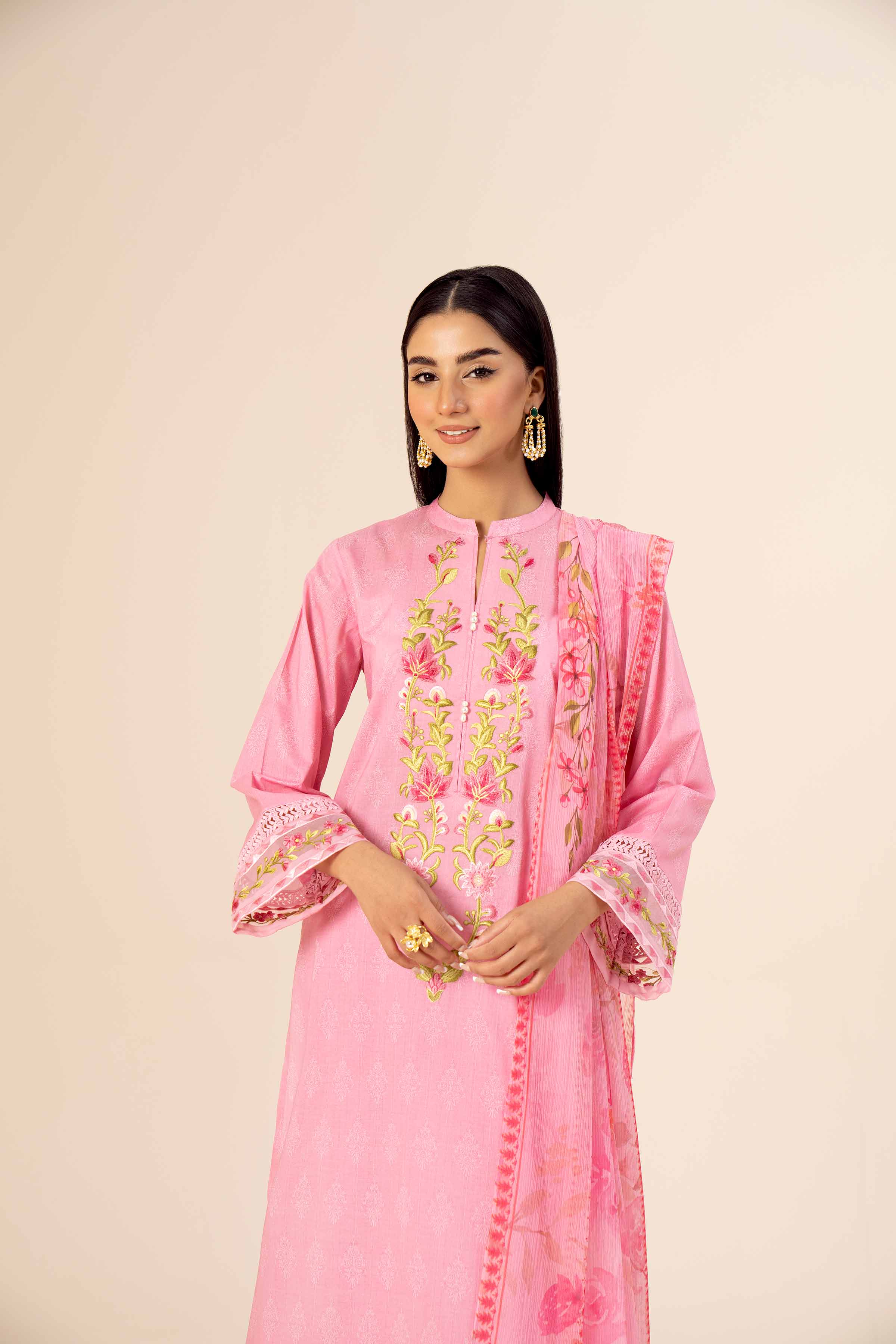 3 Piece - Printed Embroidered Suit - 42402038 - Image 7