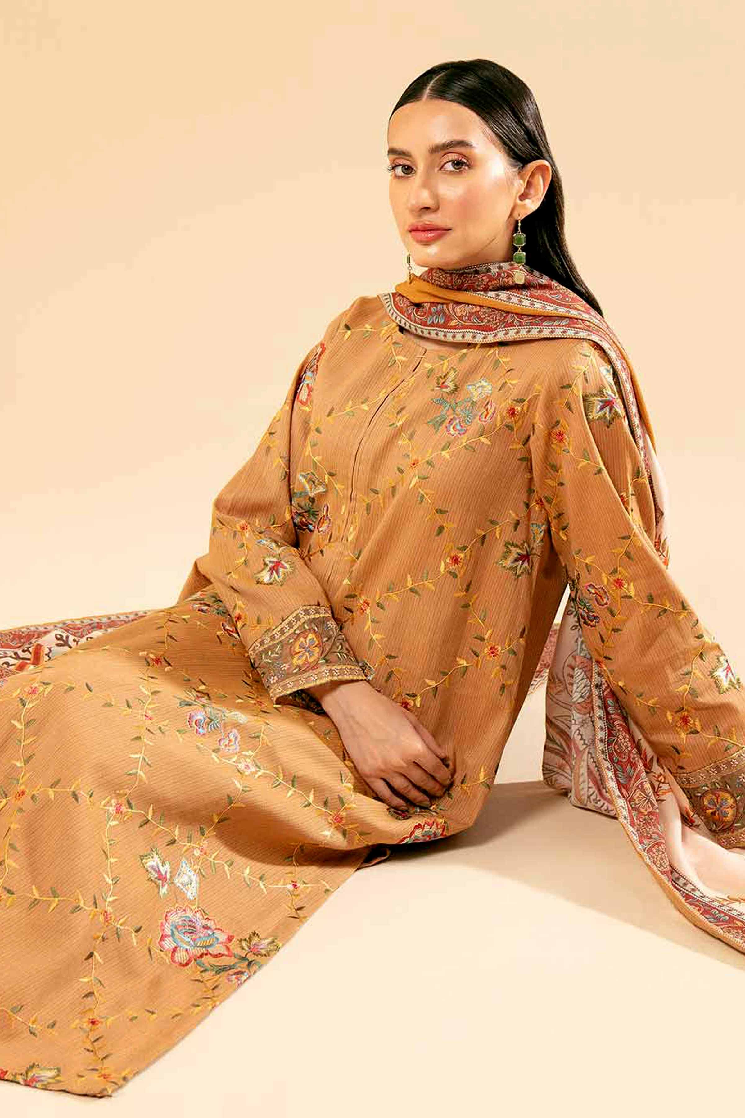 3 Piece - Yarn Dyed Embroidered Suit - 42404333 - Image 2