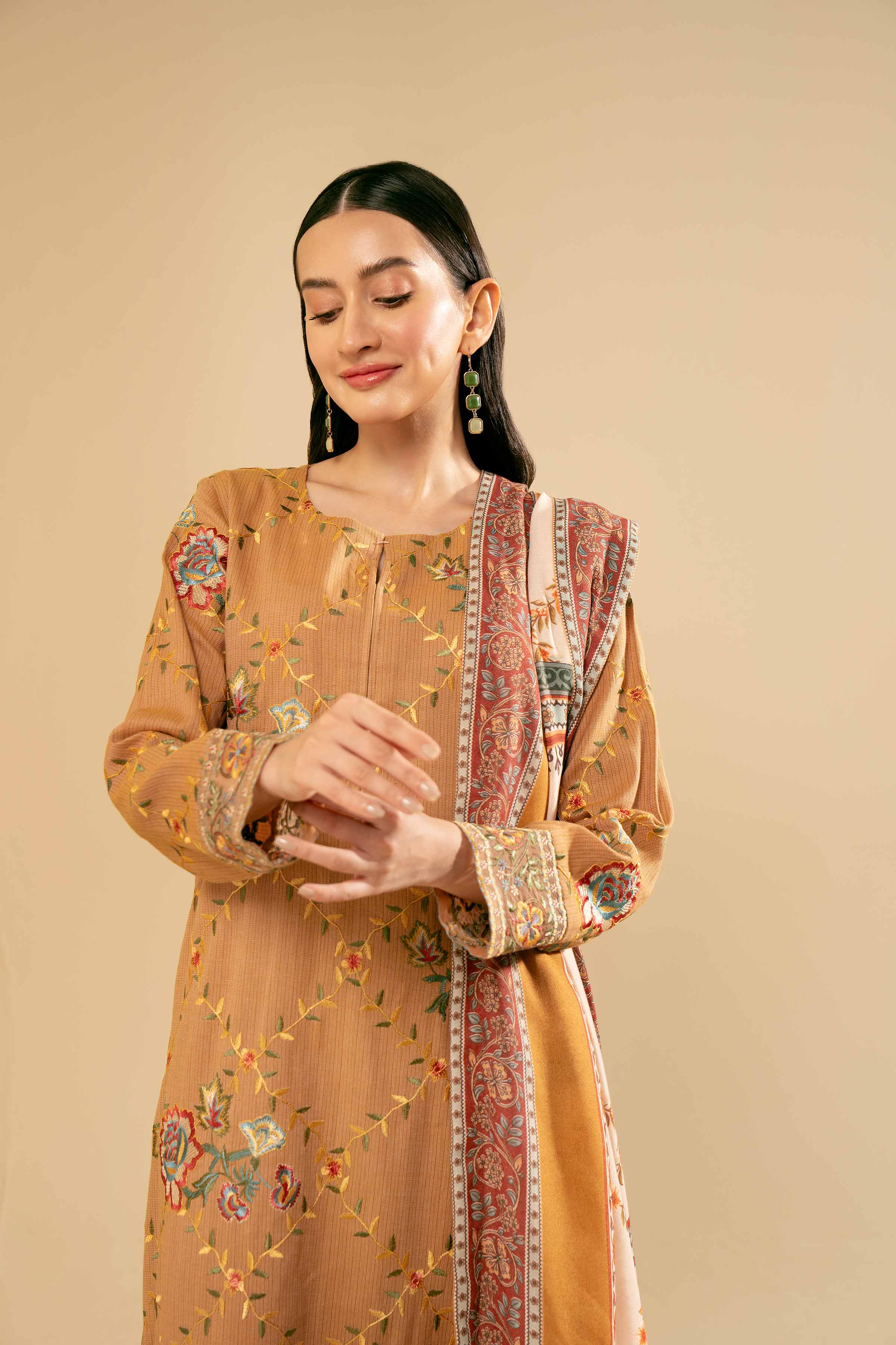 3 Piece - Yarn Dyed Embroidered Suit - 42404333 - Image 5