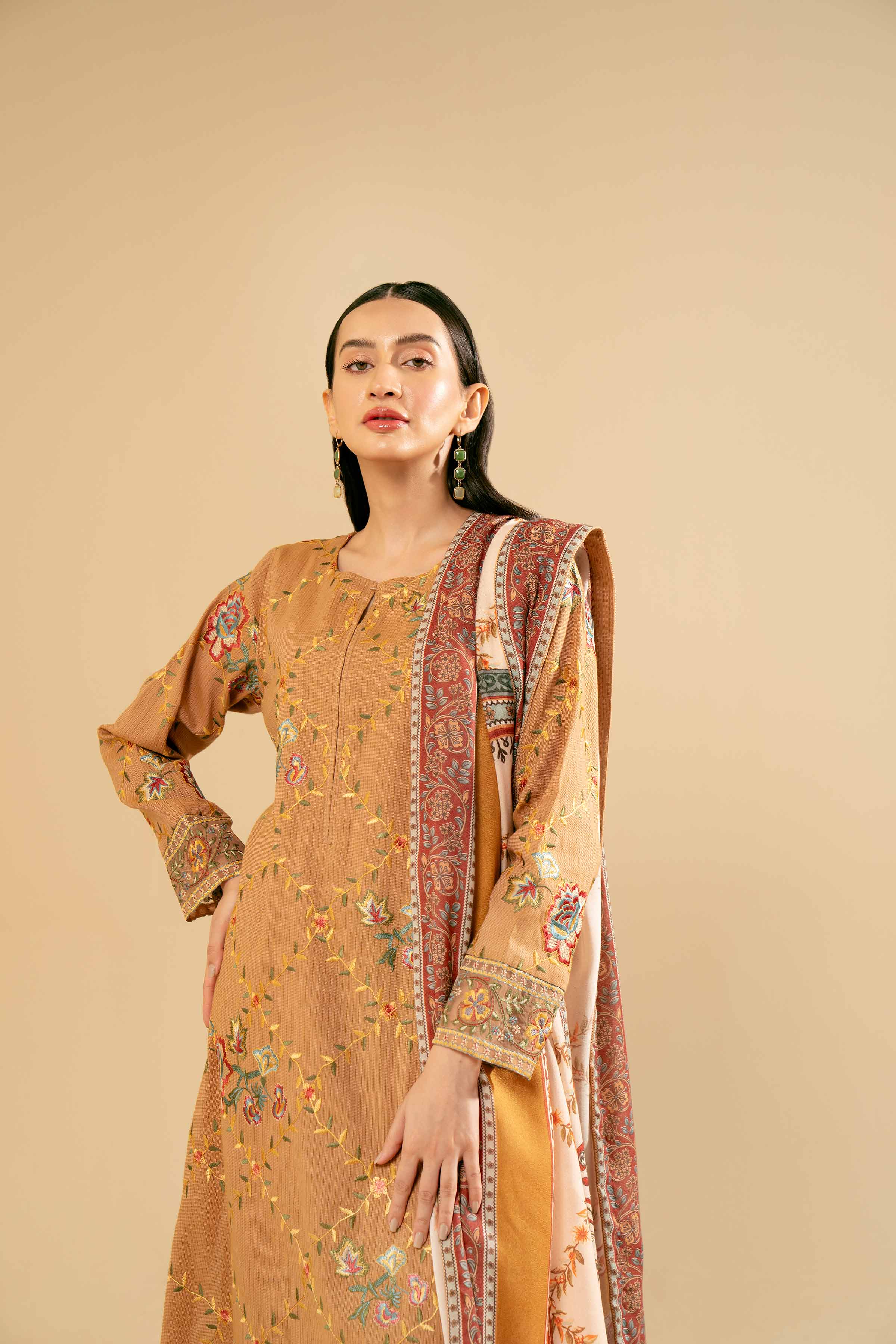 3 Piece - Yarn Dyed Embroidered Suit - 42404333 - Image 6