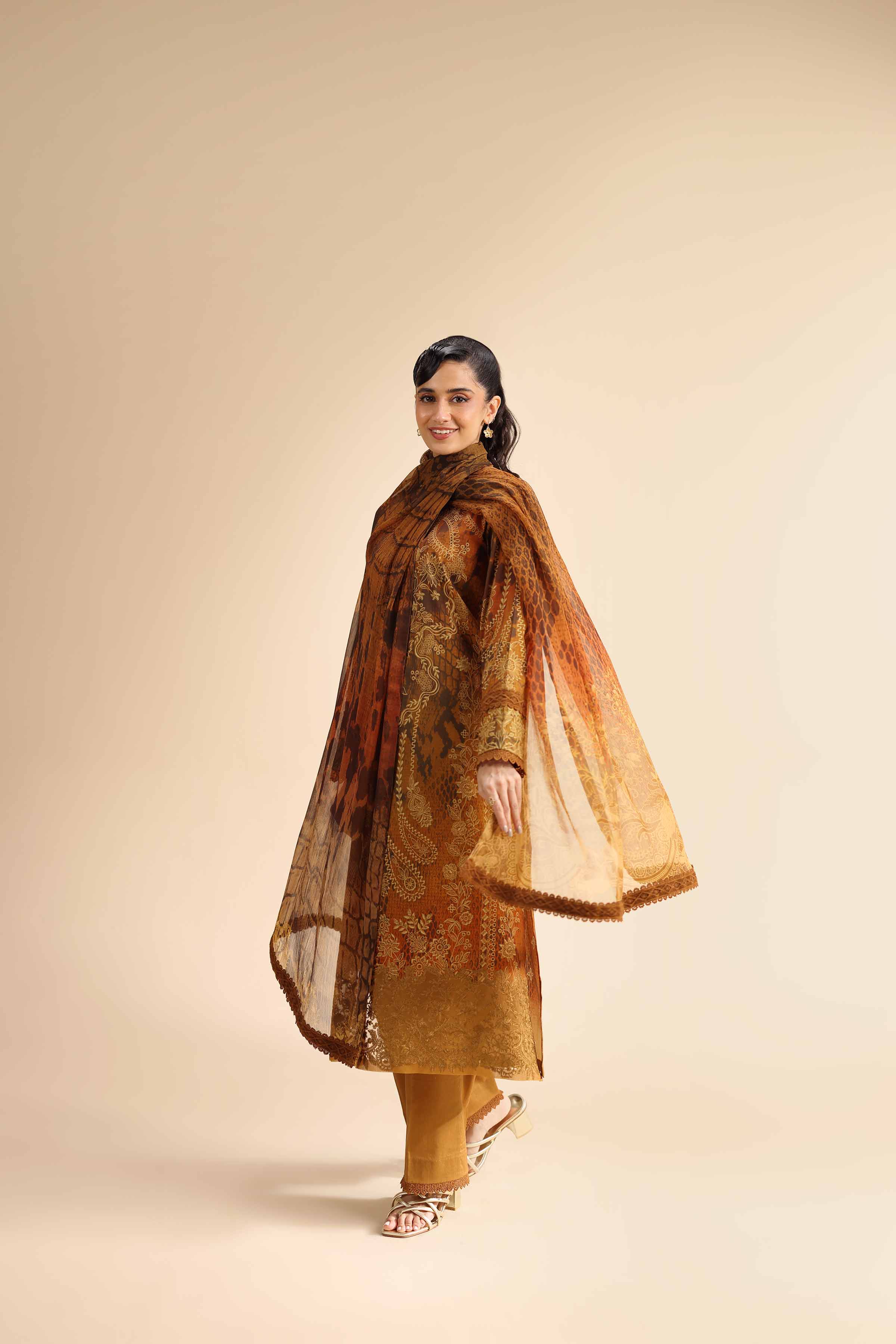 3 Piece - Digital Printed Embroidered Suit - 42501060 - Image 6