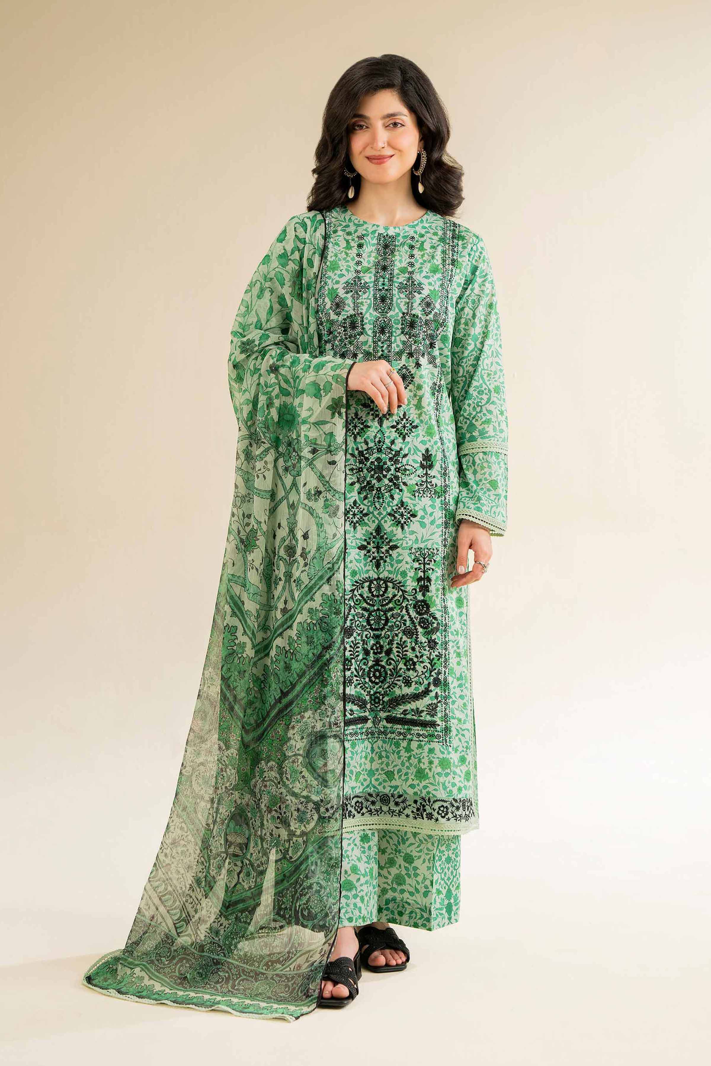 3 Piece - Printed Embroidered Suit - 42501082 - Image 2