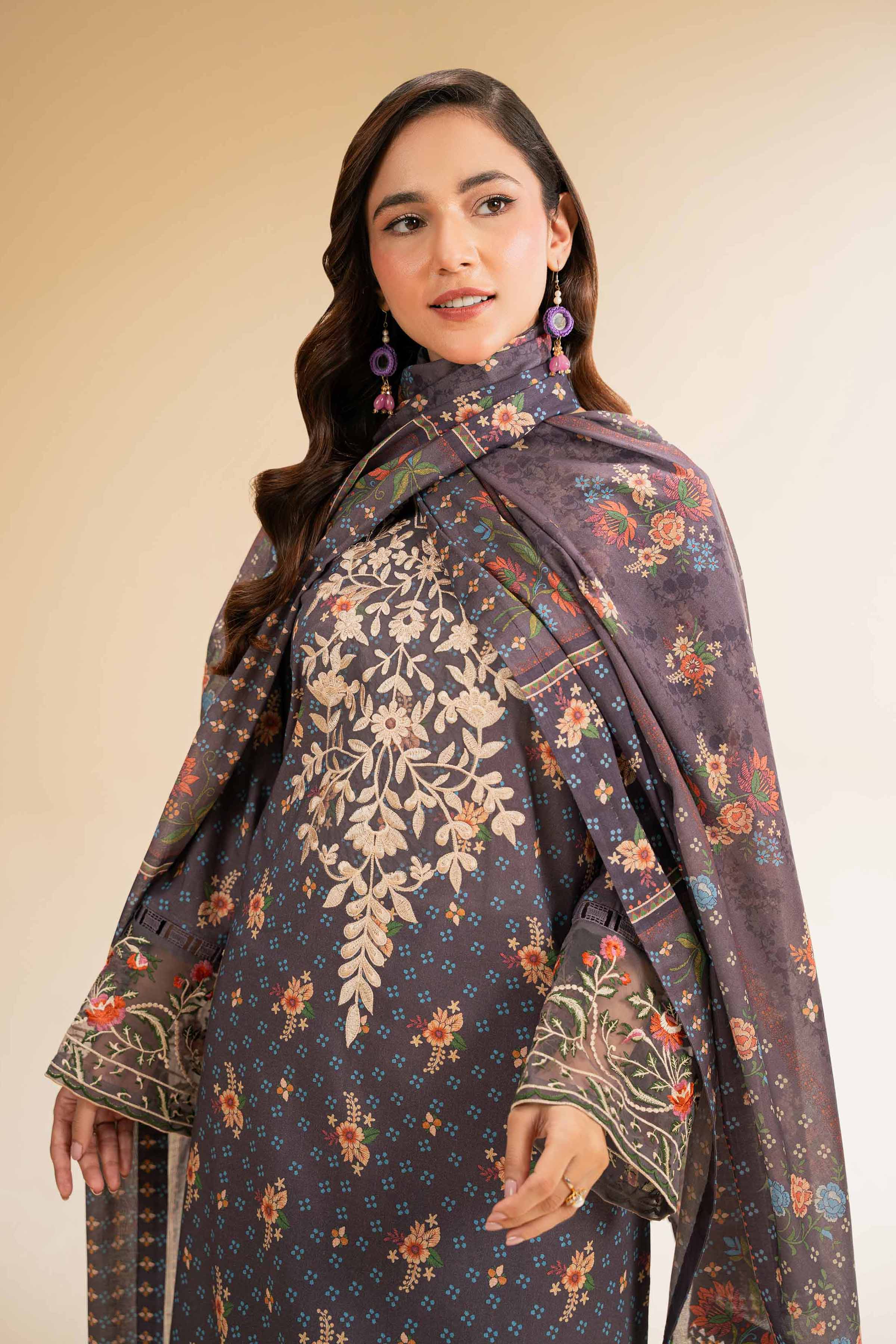 3 Piece - Printed Embroidered Suit - 42501244 - Image 2