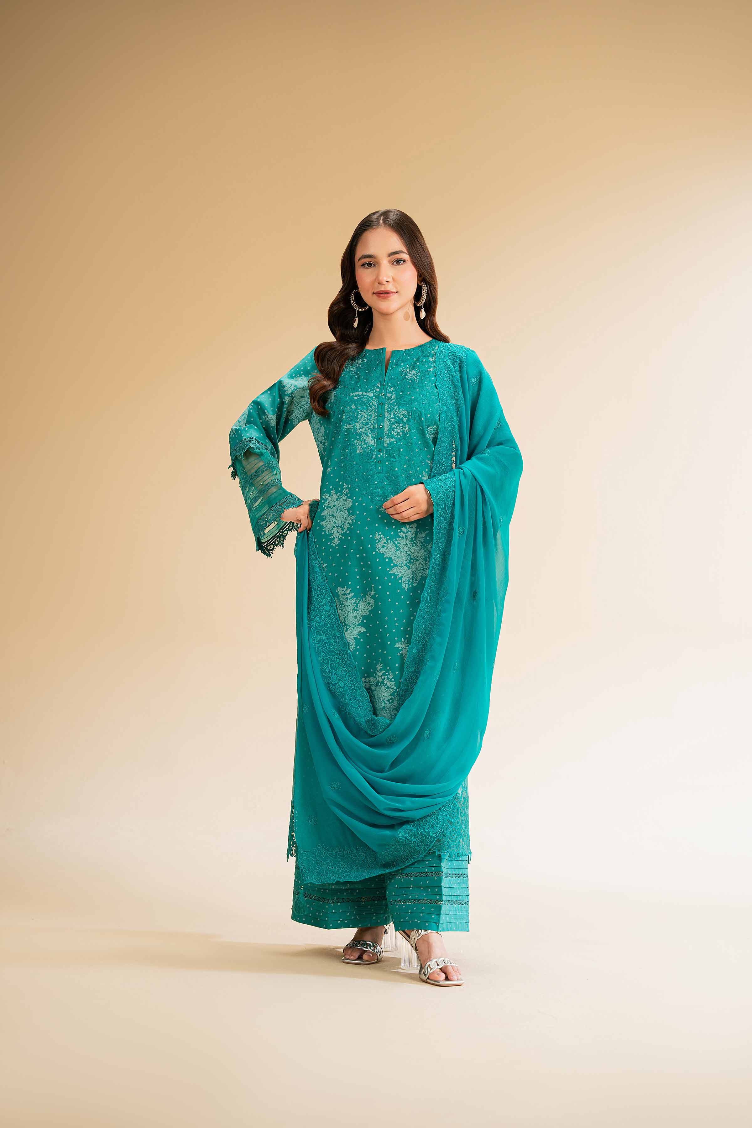 3 Piece - Printed Embroidered Suit - 42501278 - Image 5