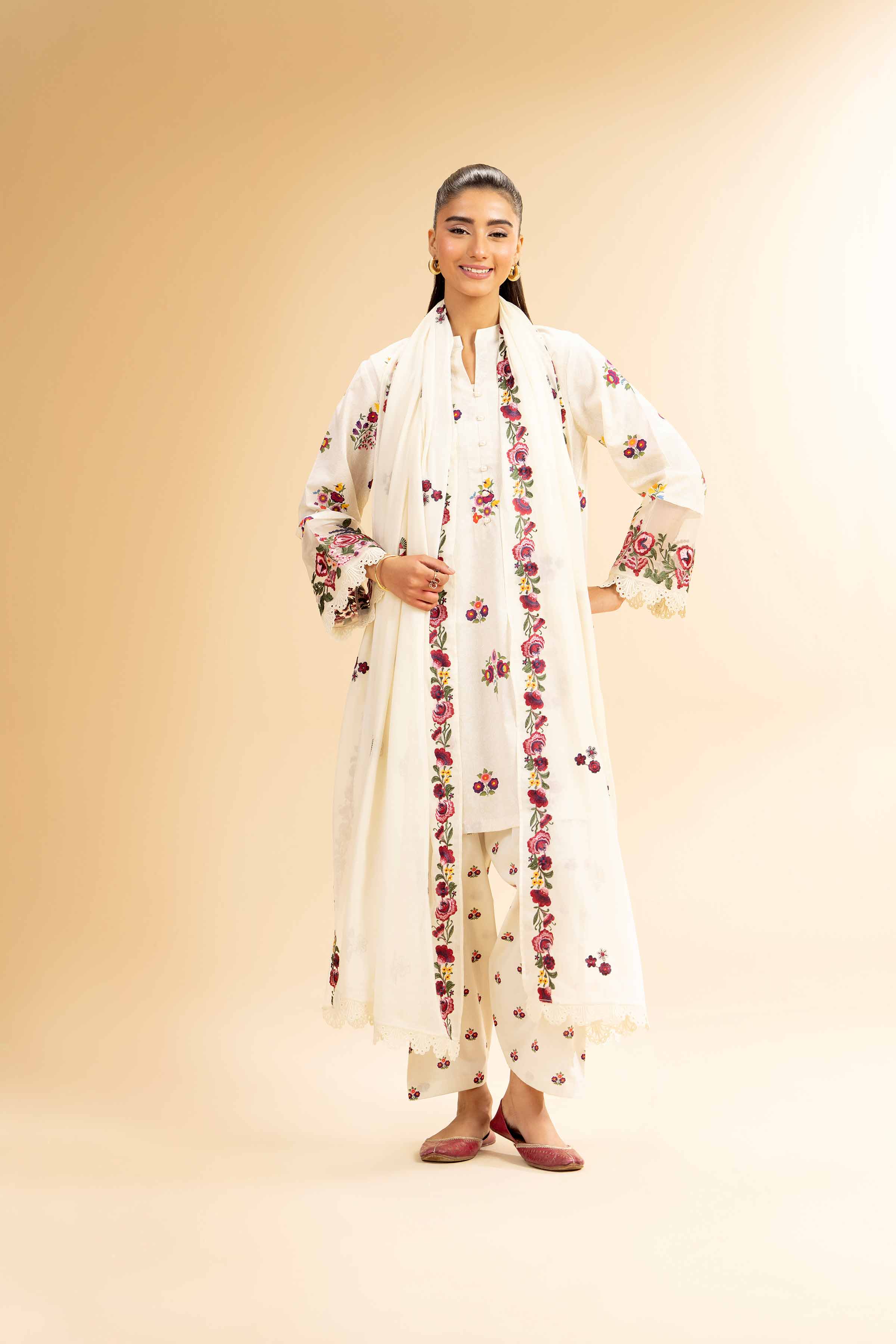 3 Piece - Printed Embroidered Suit - 42501358 - Image 6