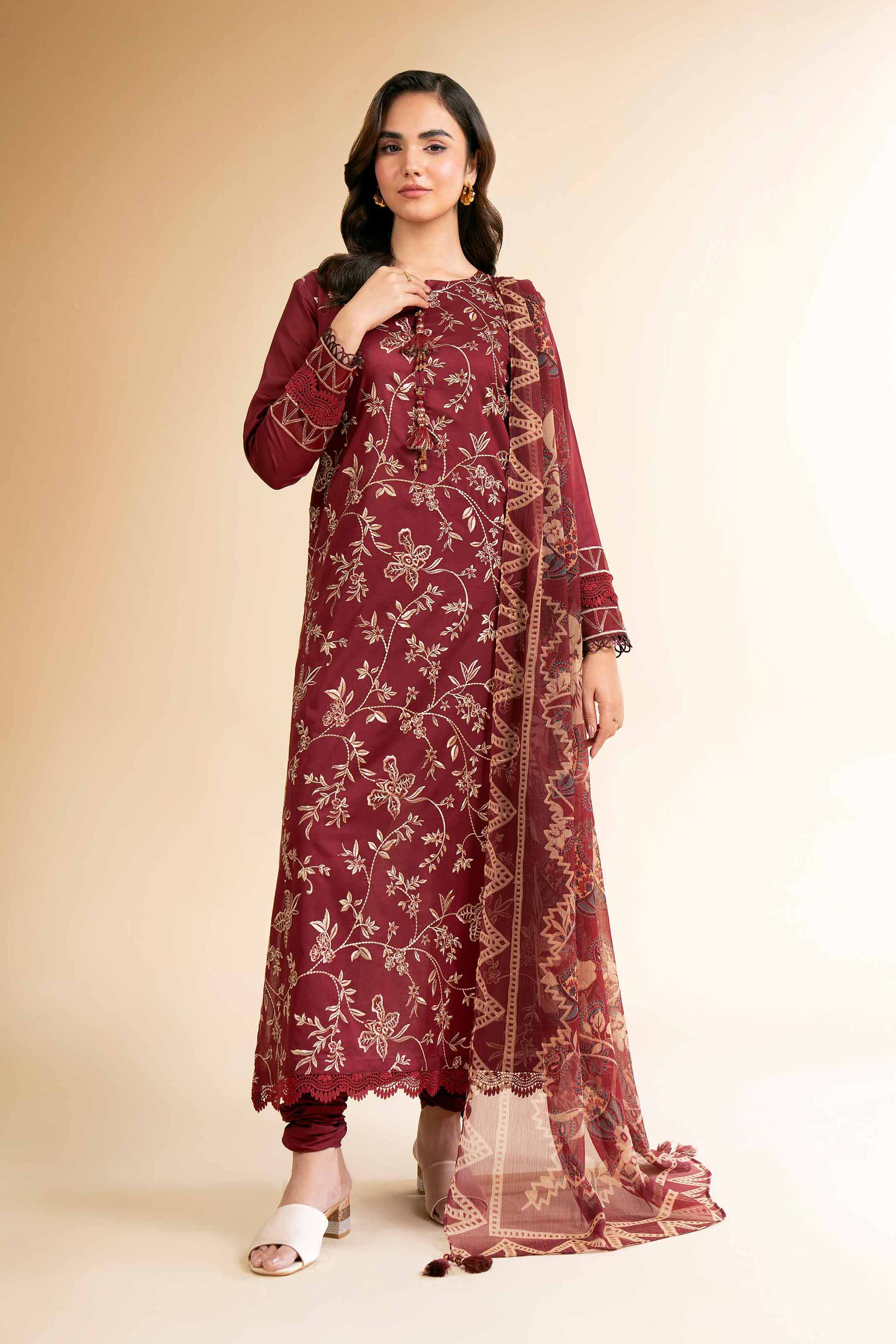 3 Piece - Digital Printed Embroidered Suit - 42501612 - Image 2