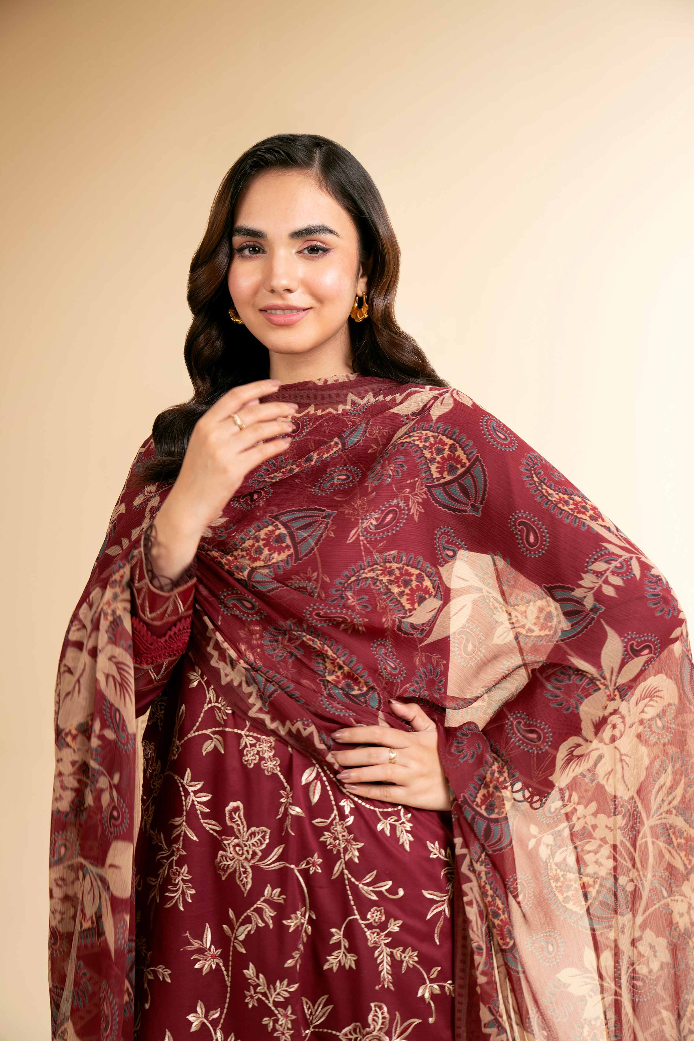 3 Piece - Digital Printed Embroidered Suit - 42501612 - Image 5