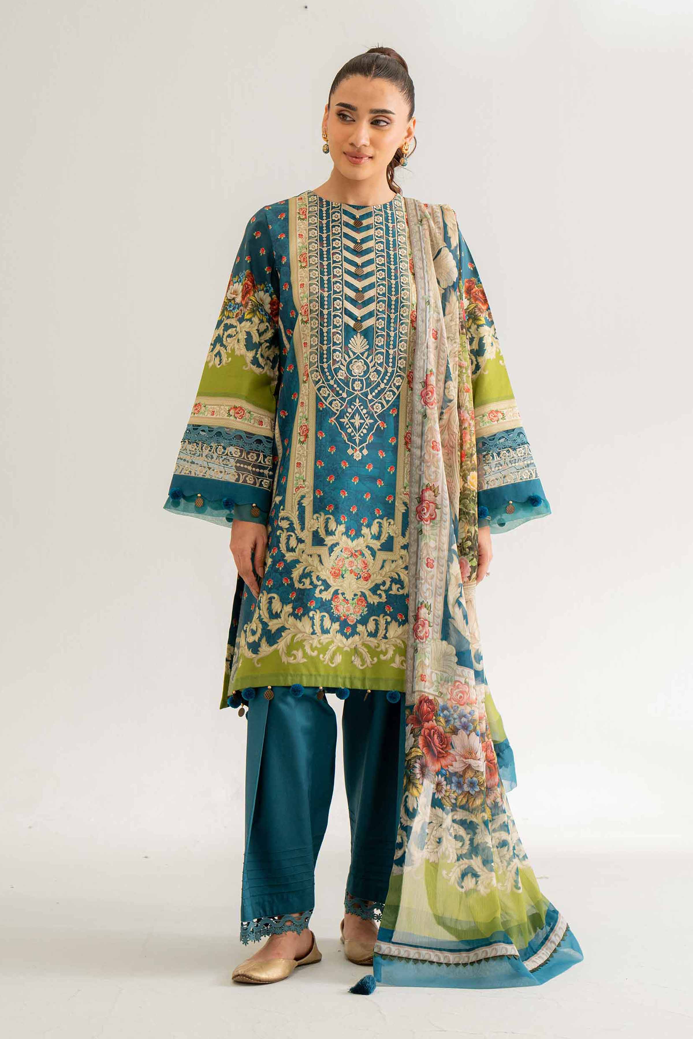 3 Piece - Digital Printed Embroidered Suit - 42501640 - Image 4