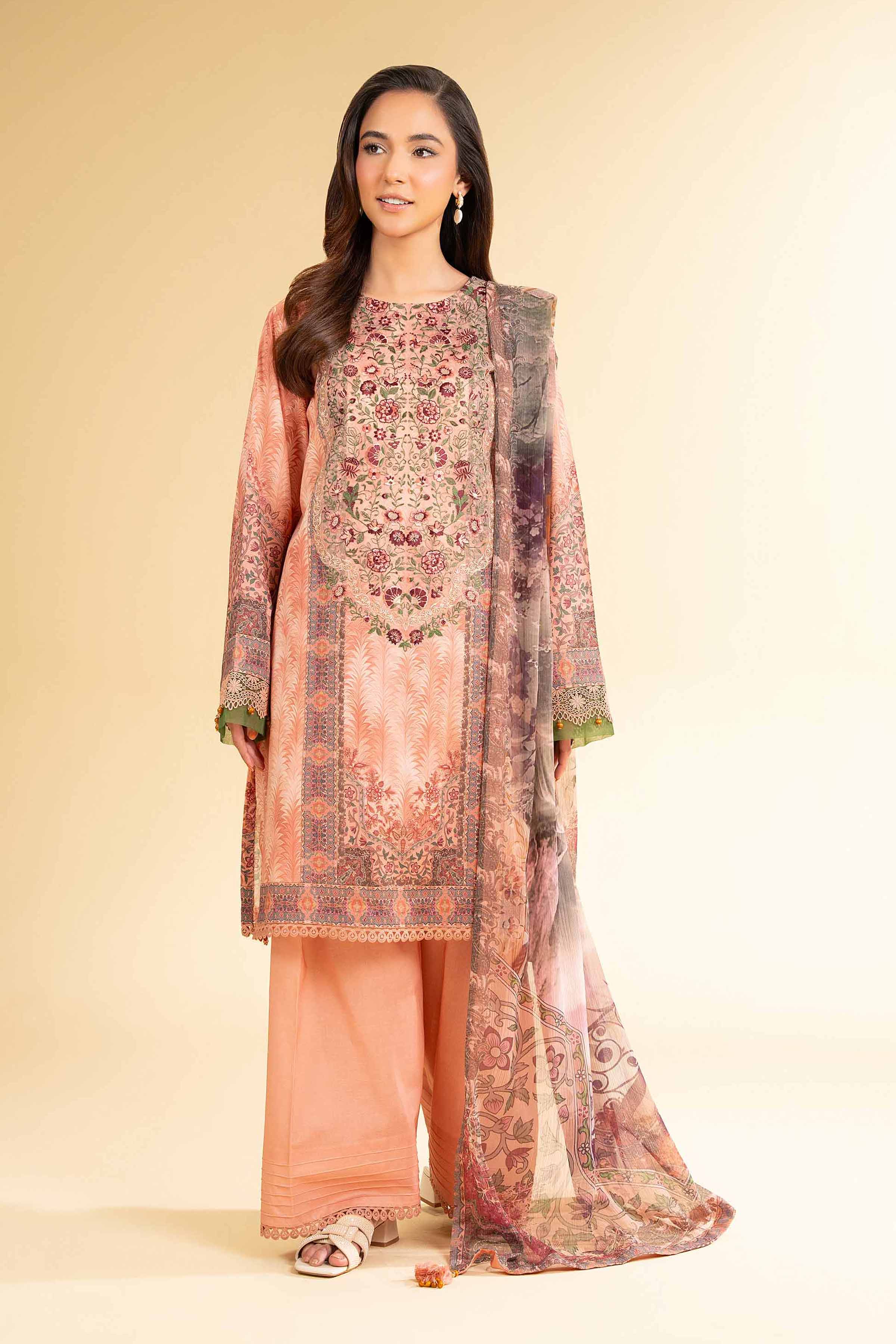 3 Piece - Digital Printed Embroidered Suit - 42501642 - Image 2