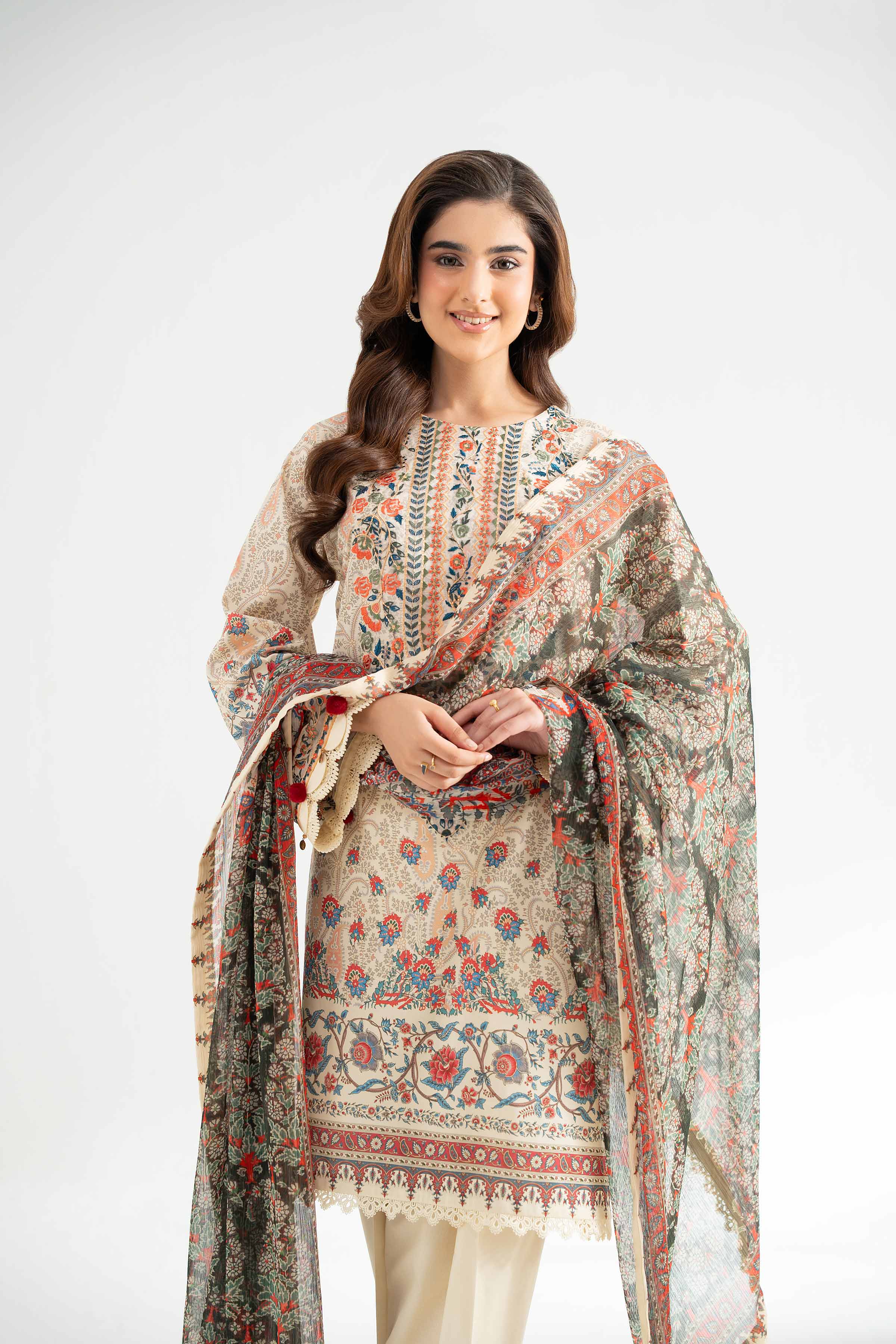 3 Piece - Digital Printed Embroidered Suit - 42501645 - Image 4