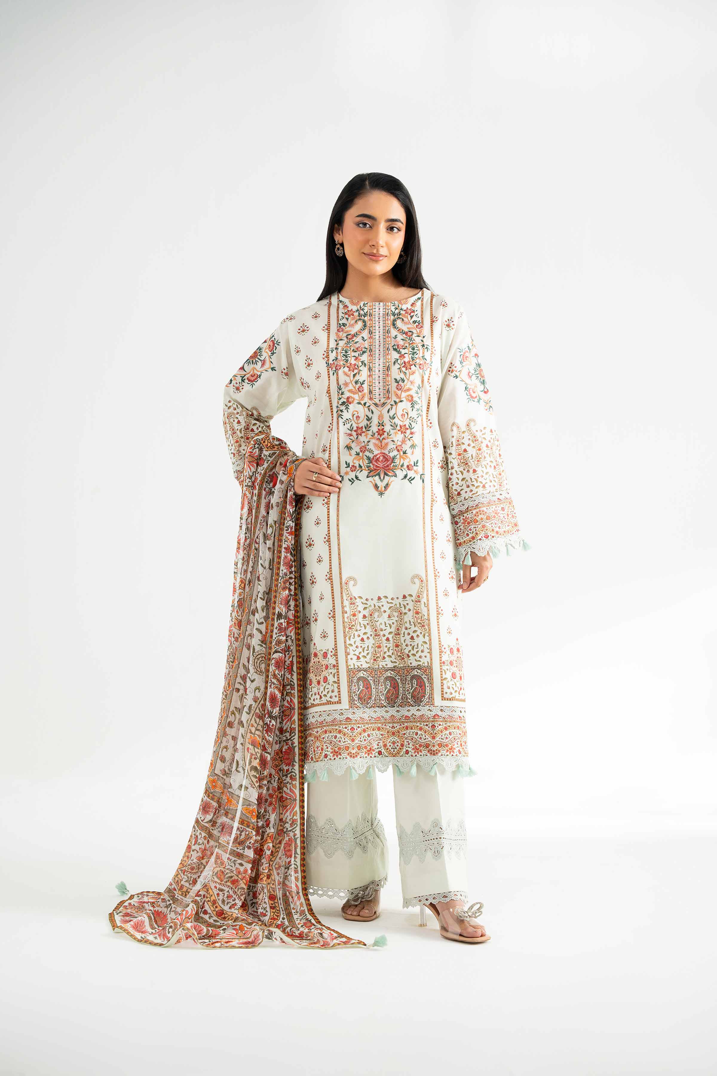 3 Piece - Digital Printed Embroidered Suit - 42501647 - Image 5