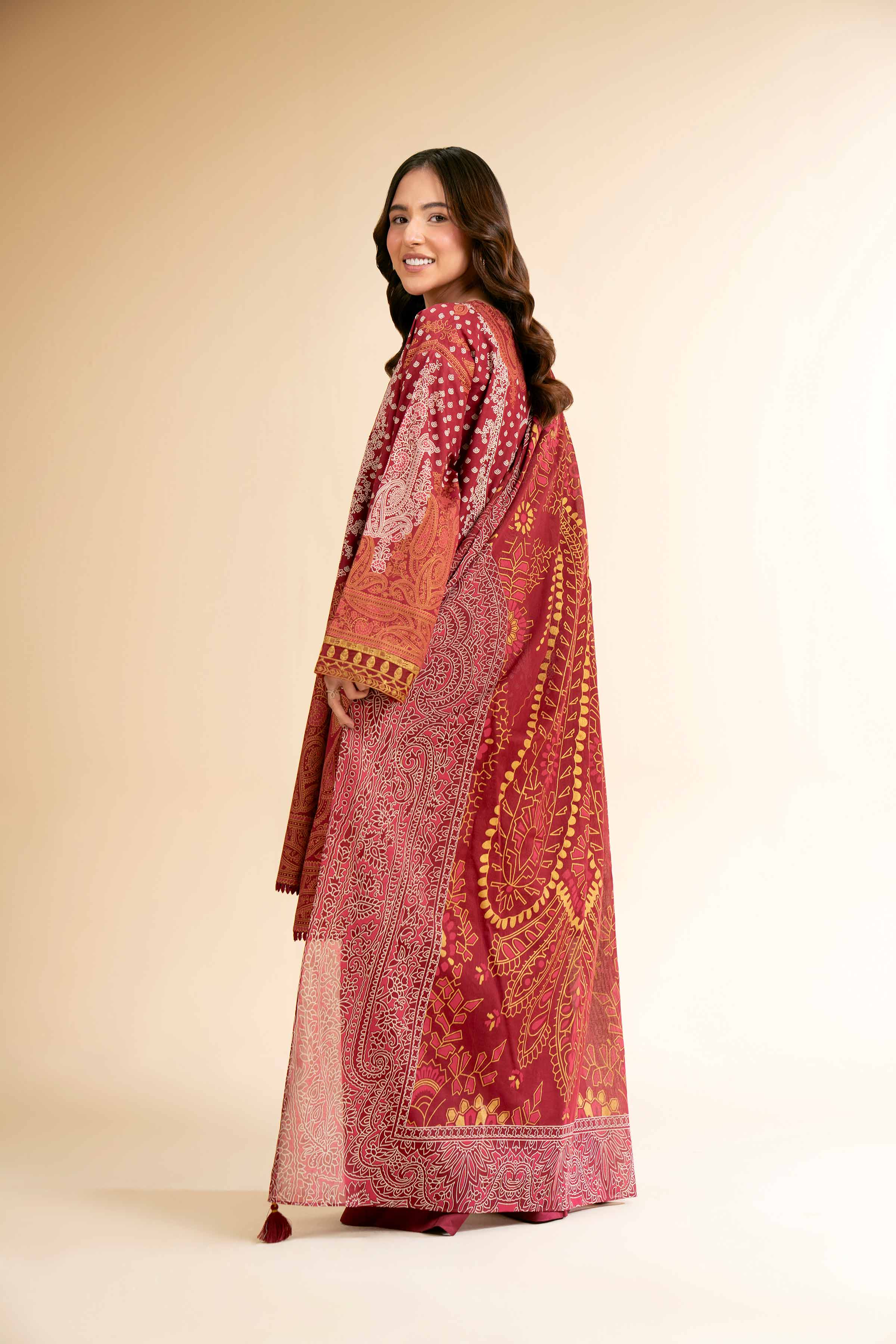 3 Piece - Flatbed Paste Embroidered Suit - 42501663 - Image 3
