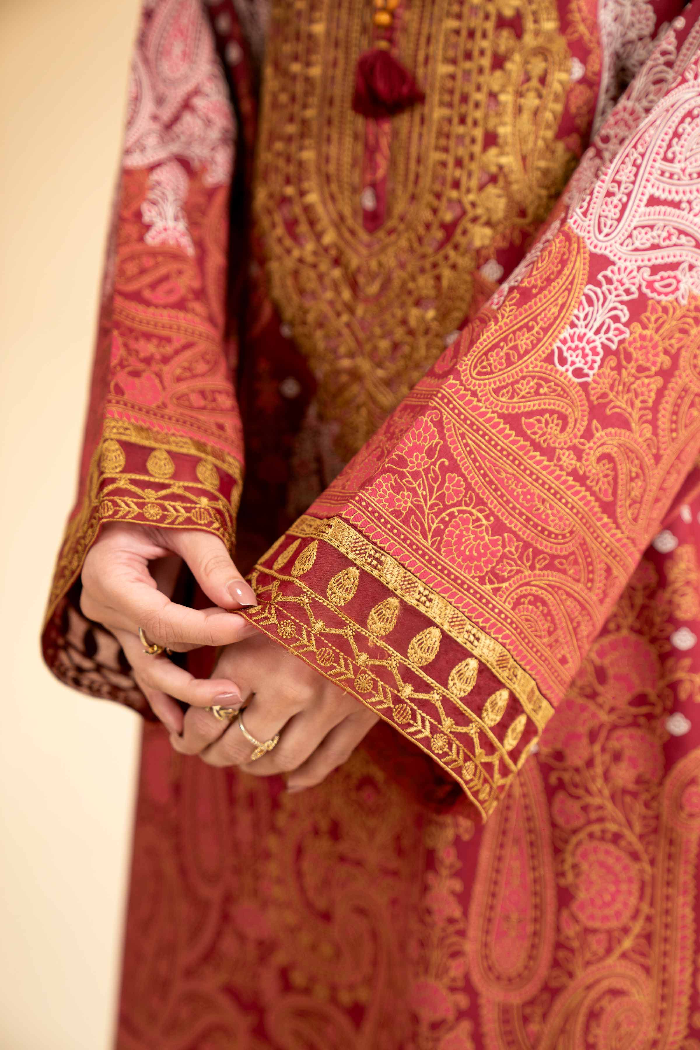 3 Piece - Flatbed Paste Embroidered Suit - 42501663 - Image 5