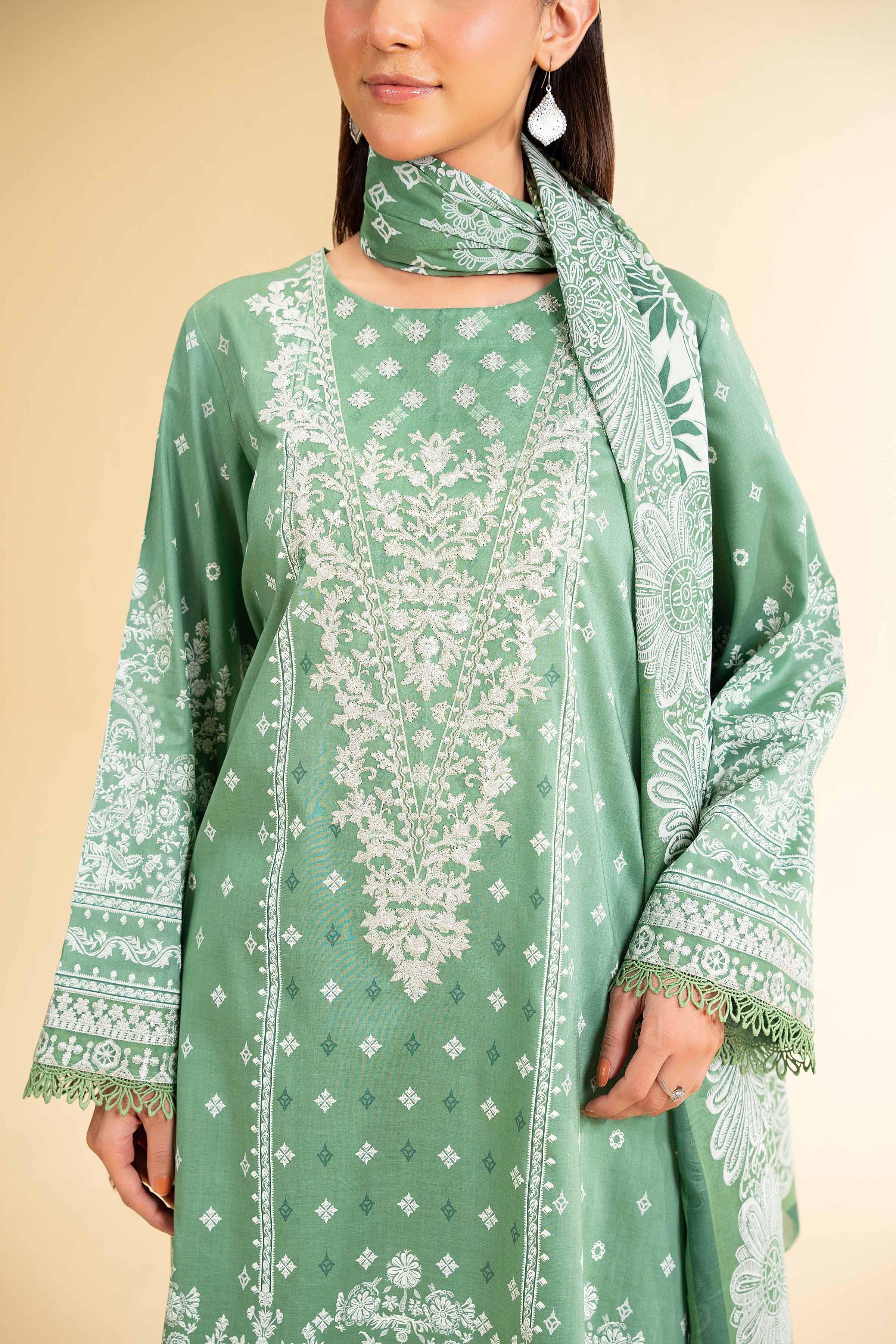 3 Piece - Flatbed Paste Embroidered Suit - 42501667 - Image 4