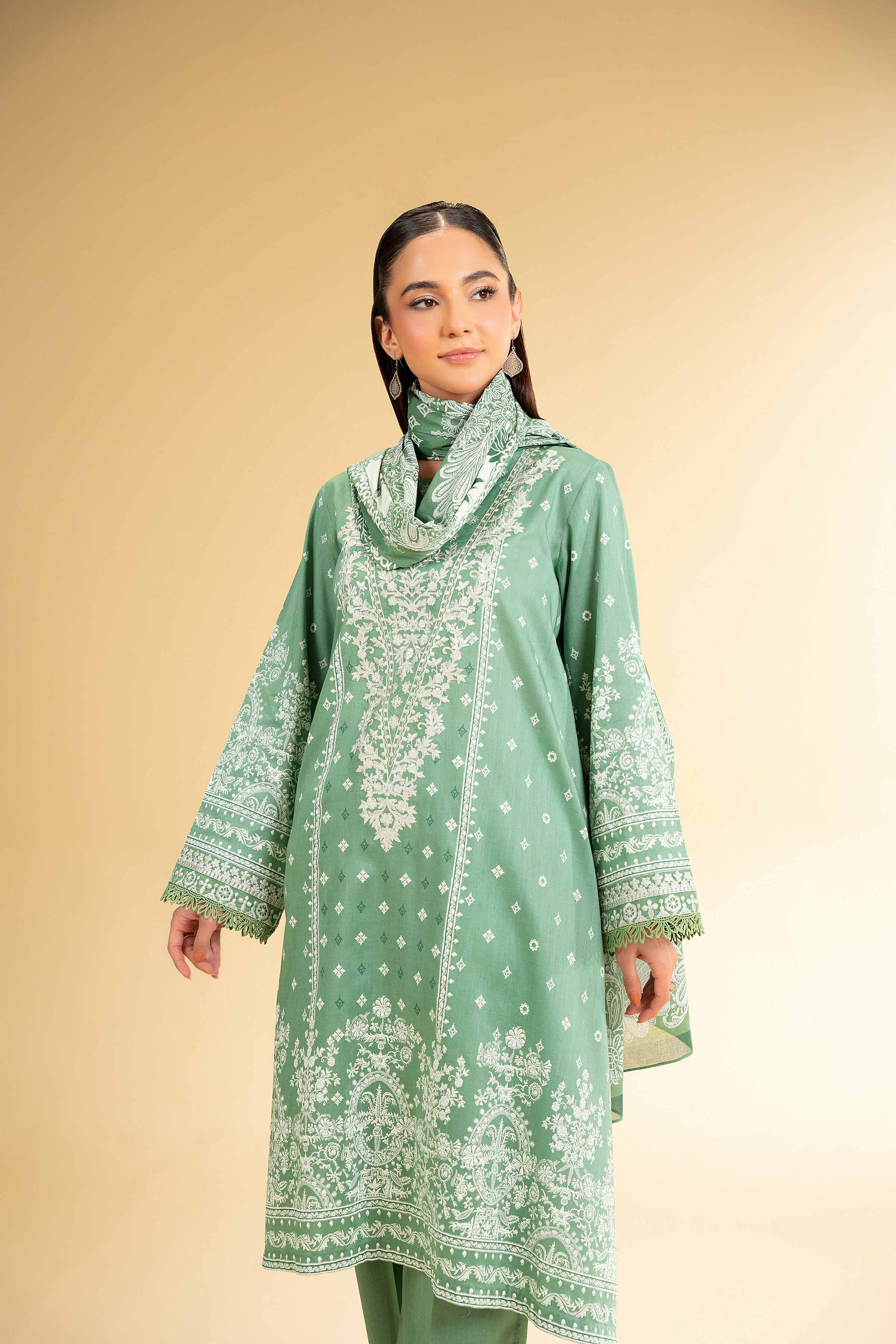 3 Piece - Flatbed Paste Embroidered Suit - 42501667 - Image 5