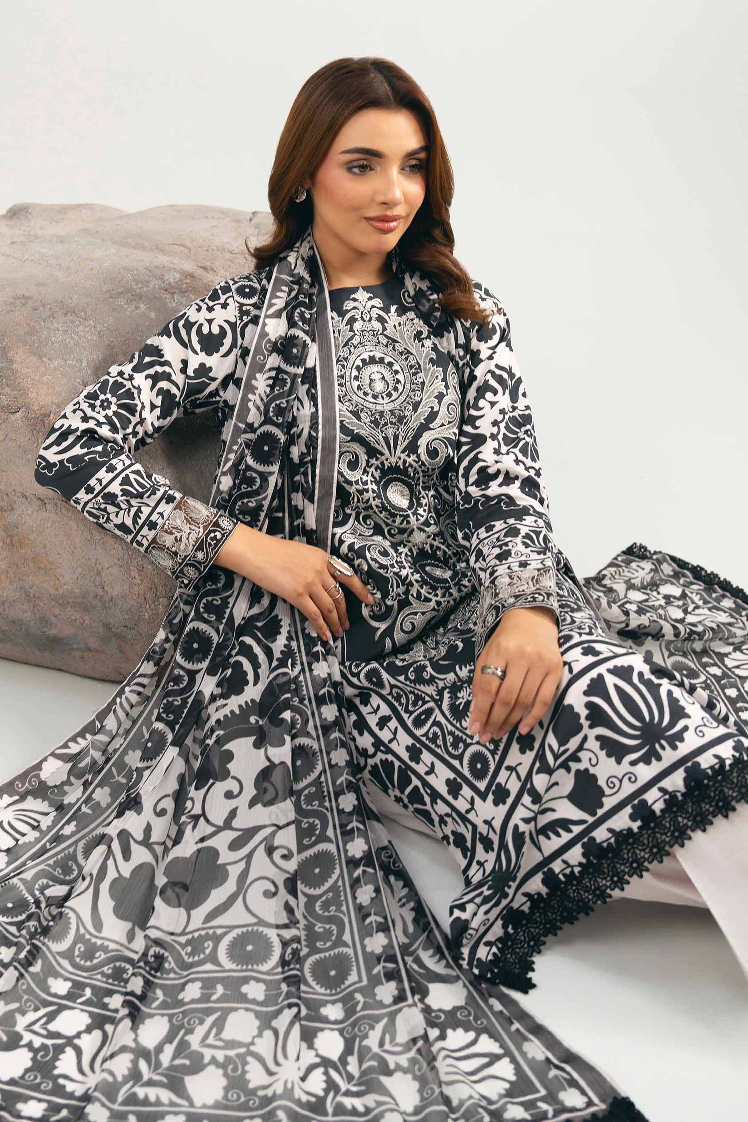 3 Piece - Digital Printed Embroidered Suit - 42502036 - Image 2