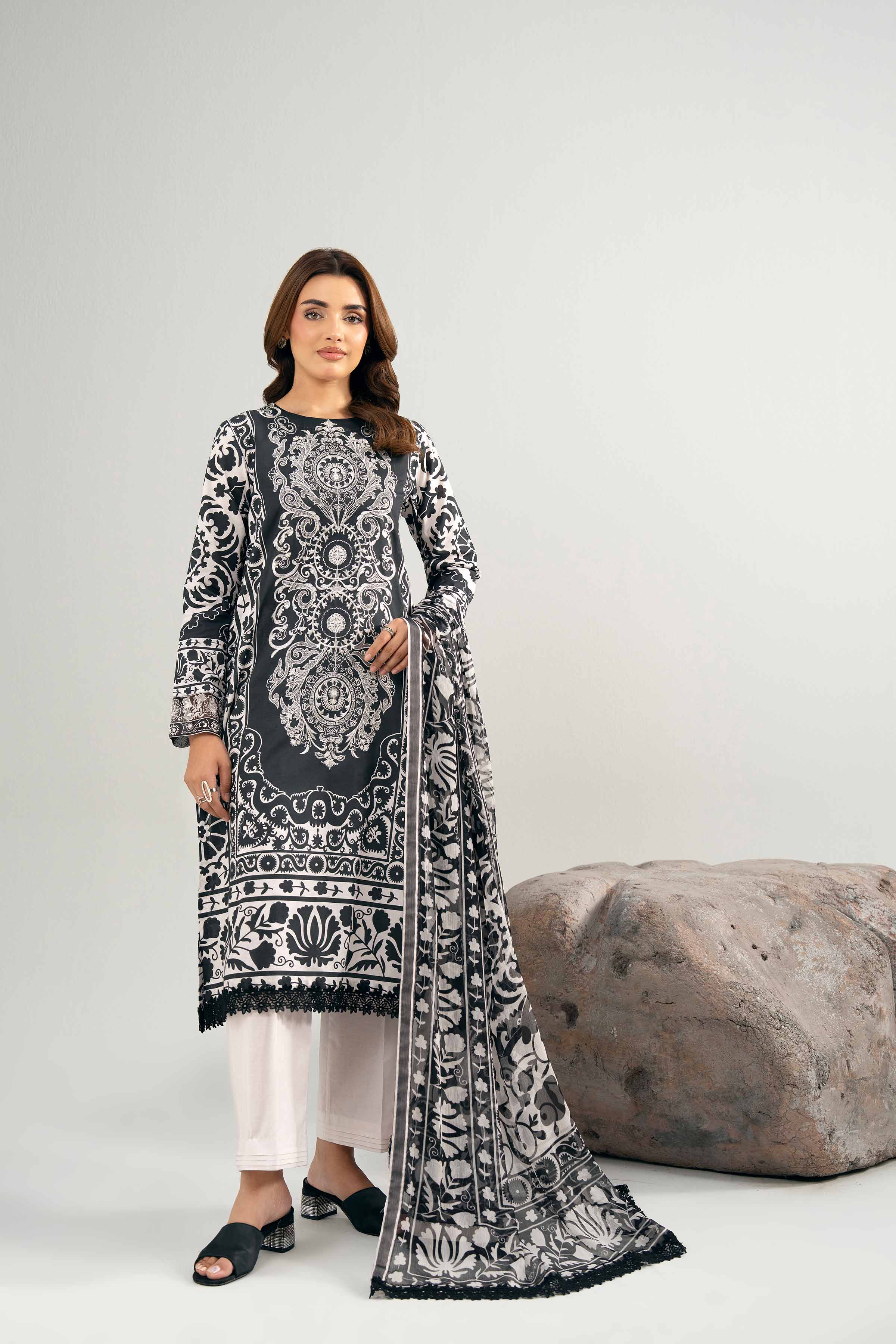 3 Piece - Digital Printed Embroidered Suit - 42502036 - Image 5