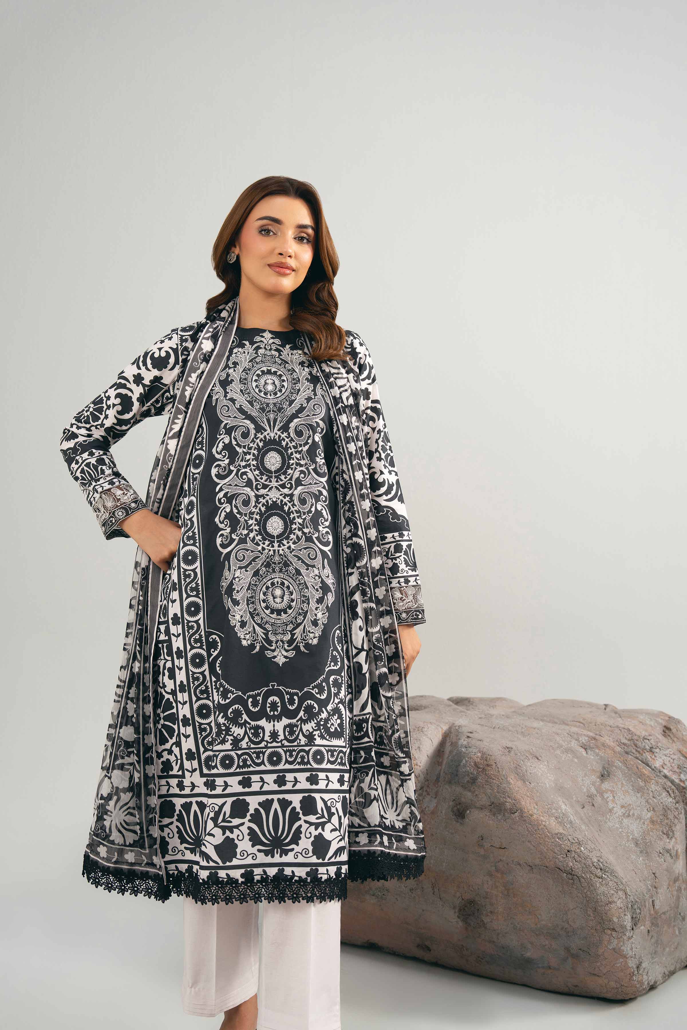 3 Piece - Digital Printed Embroidered Suit - 42502036 - Image 6