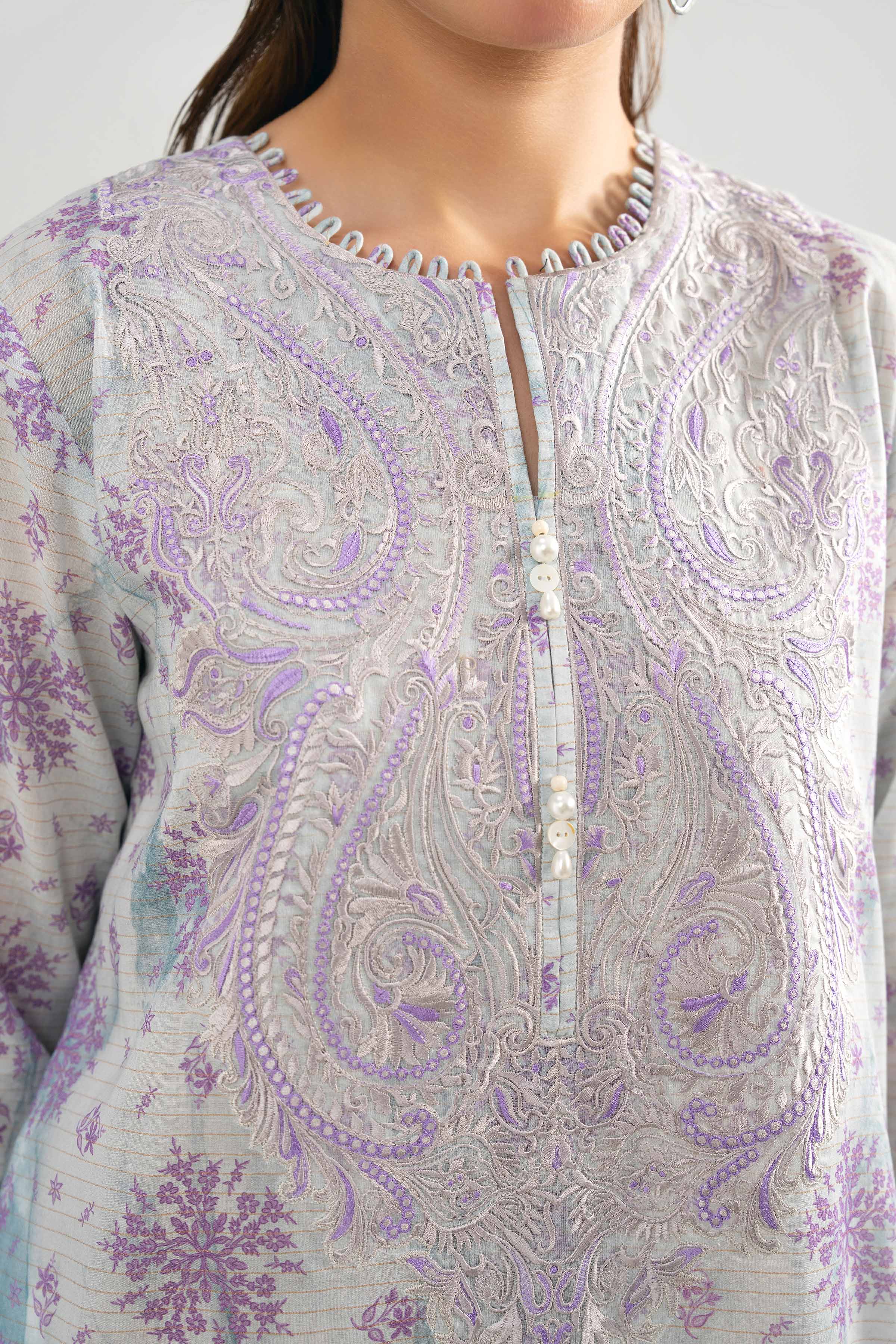 3 Piece - Digital Printed Embroidered Suit - 42502045 - Image 4