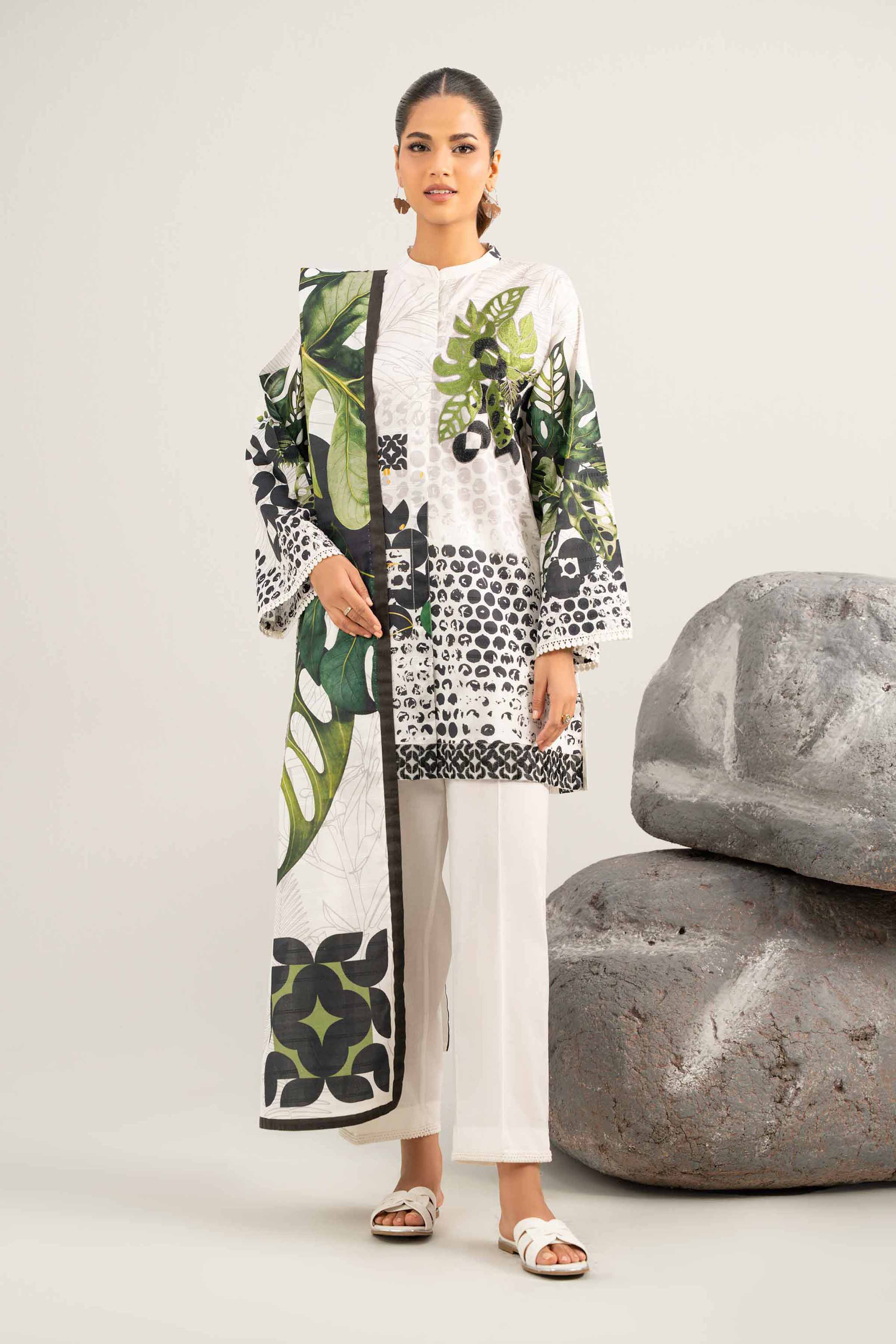 3 Piece - Digital Printed Embroidered Suit - 42502051 - Image 5