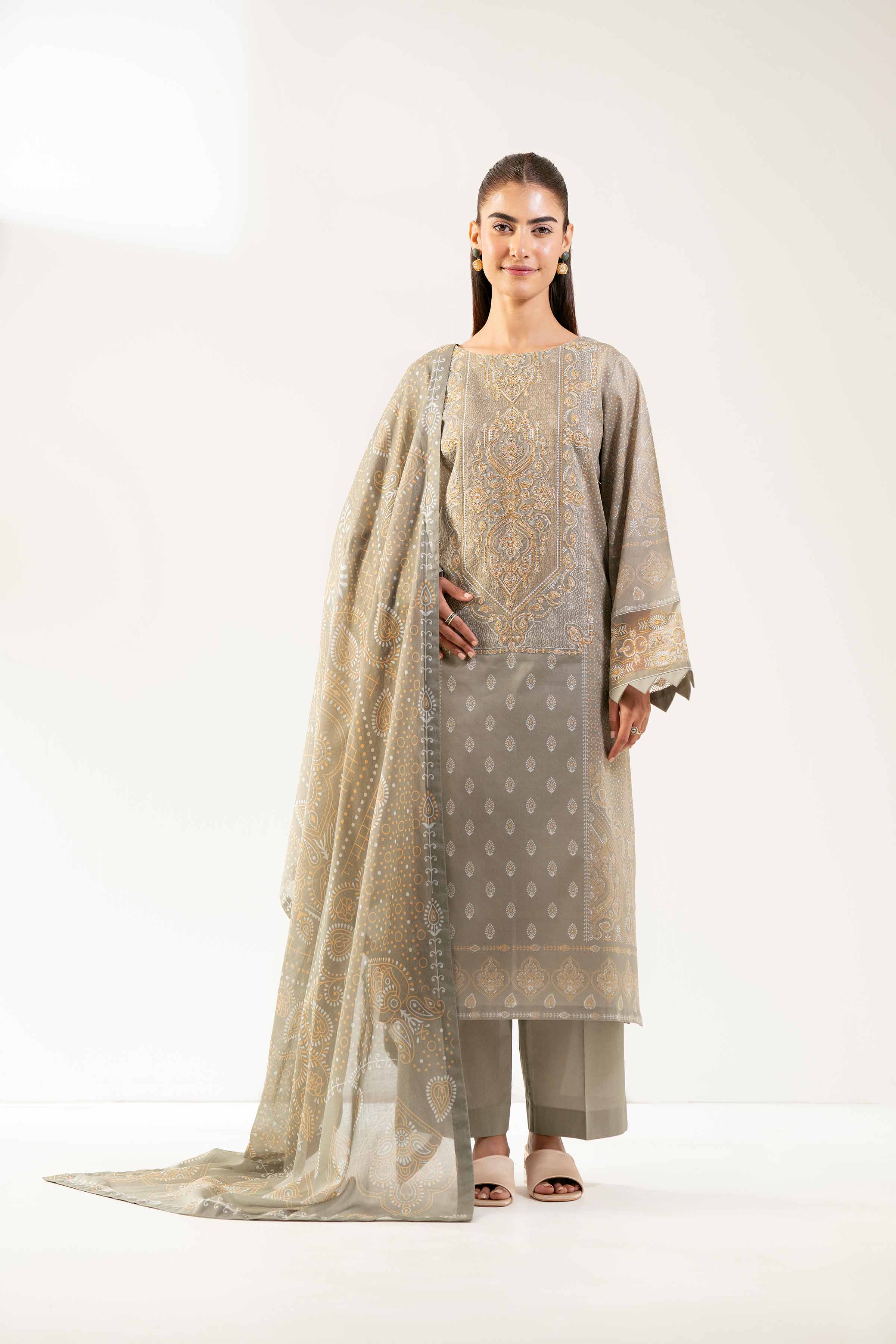 3 Piece - Digital Printed Embroidered Suit - 42502227 - Image 6