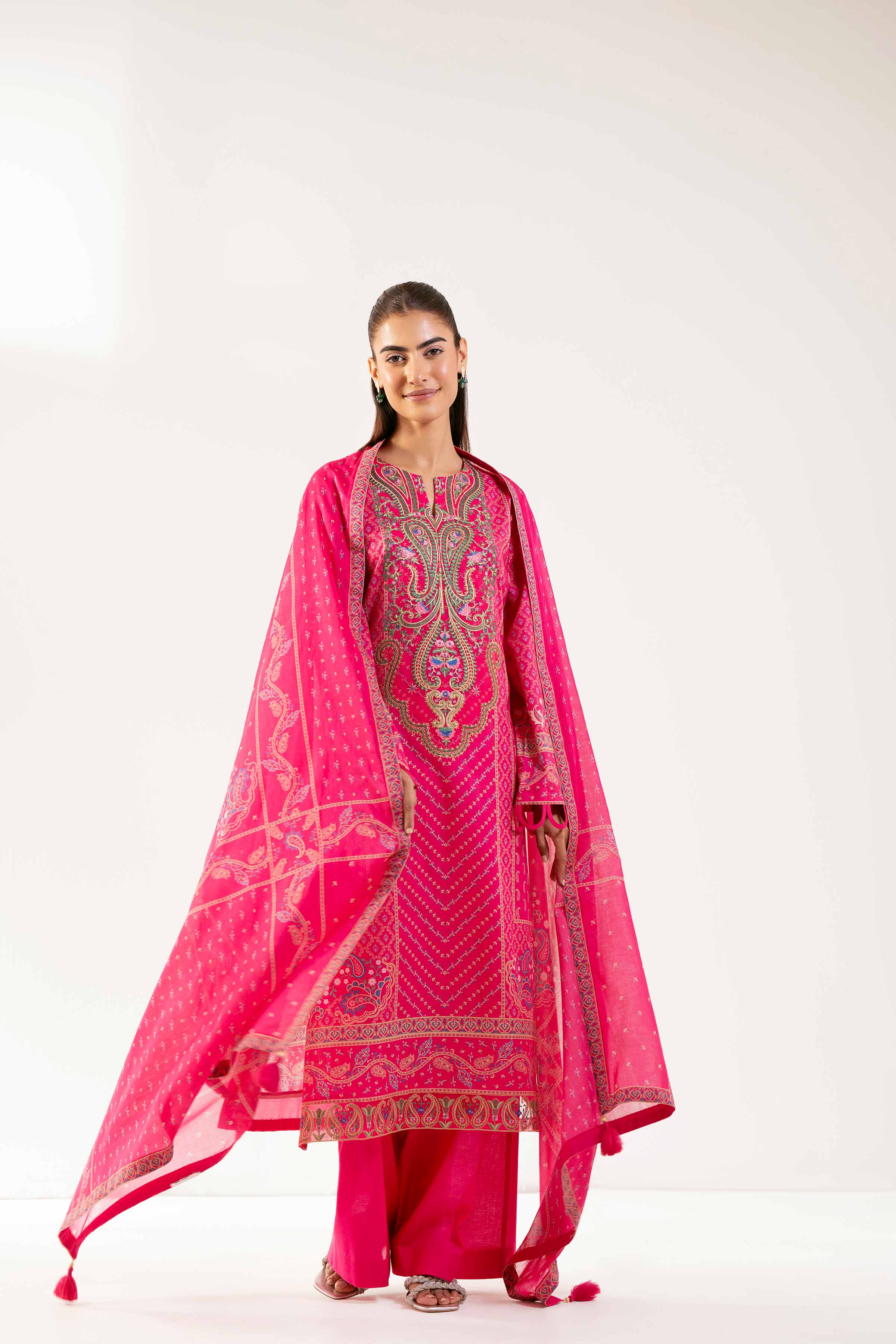 3 Piece - Digital Printed Embroidered Suit - 42502228 - Image 6
