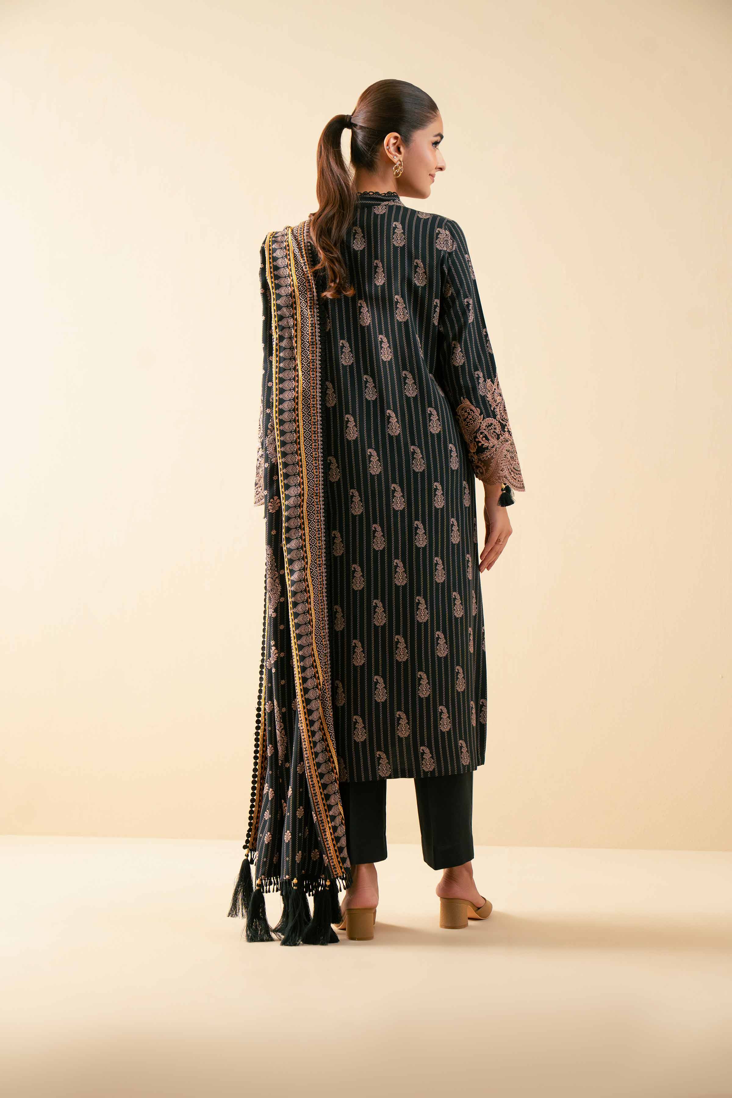 3 Piece - Printed Embroidered Suit - 42502828 - Image 3