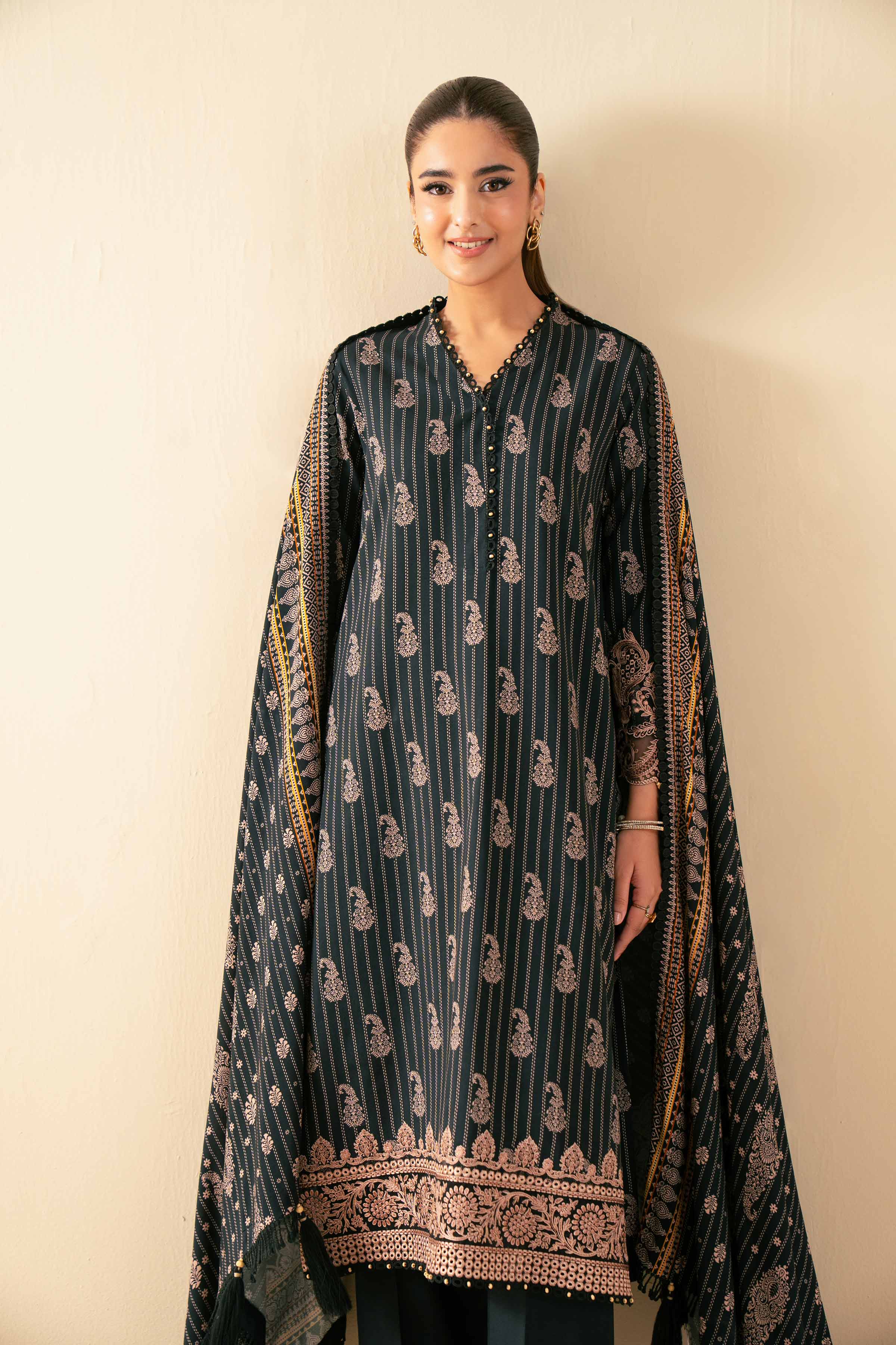 3 Piece - Printed Embroidered Suit - 42502828 - Image 4