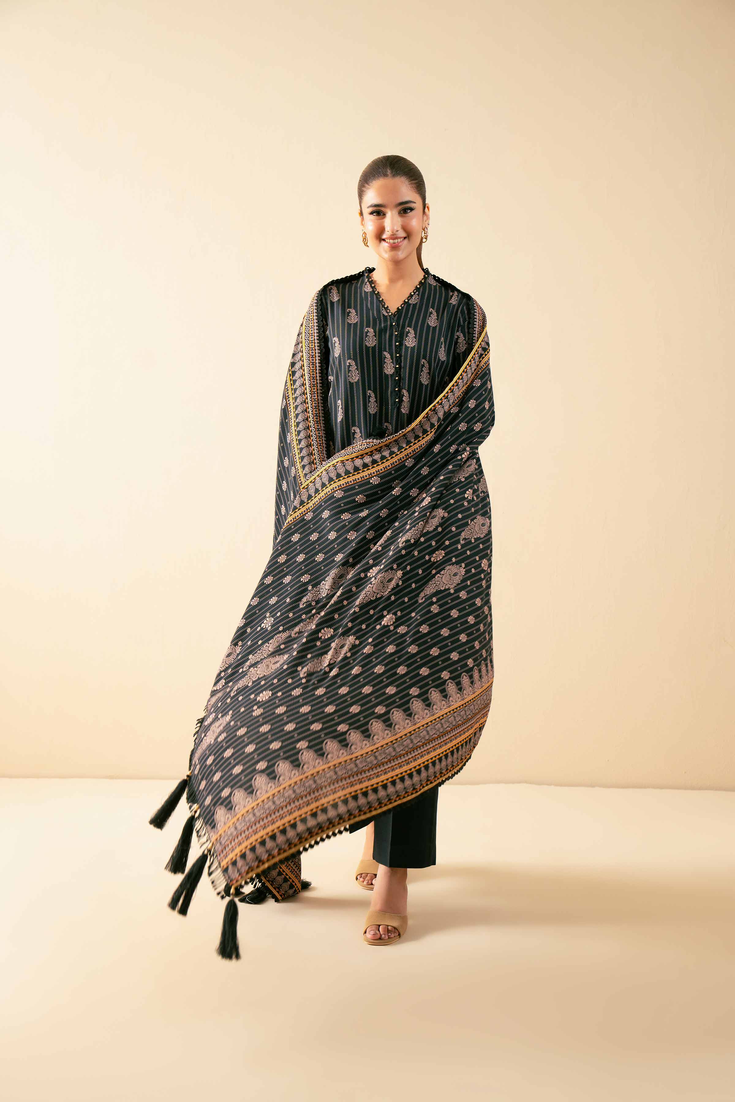 3 Piece - Printed Embroidered Suit - 42502828 - Image 5