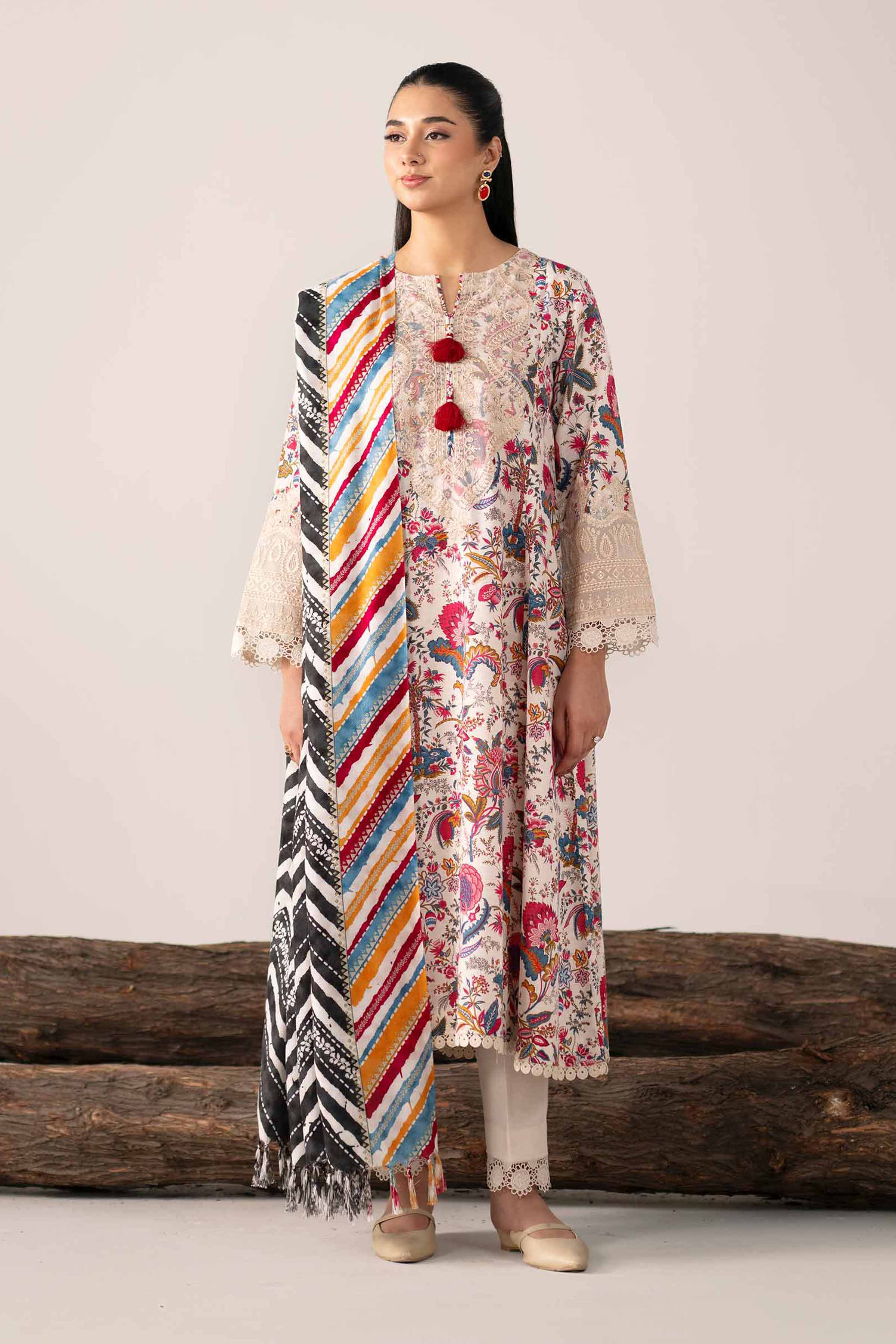 3 Piece - Printed Embroidered Suit - 42503528 - Image 7
