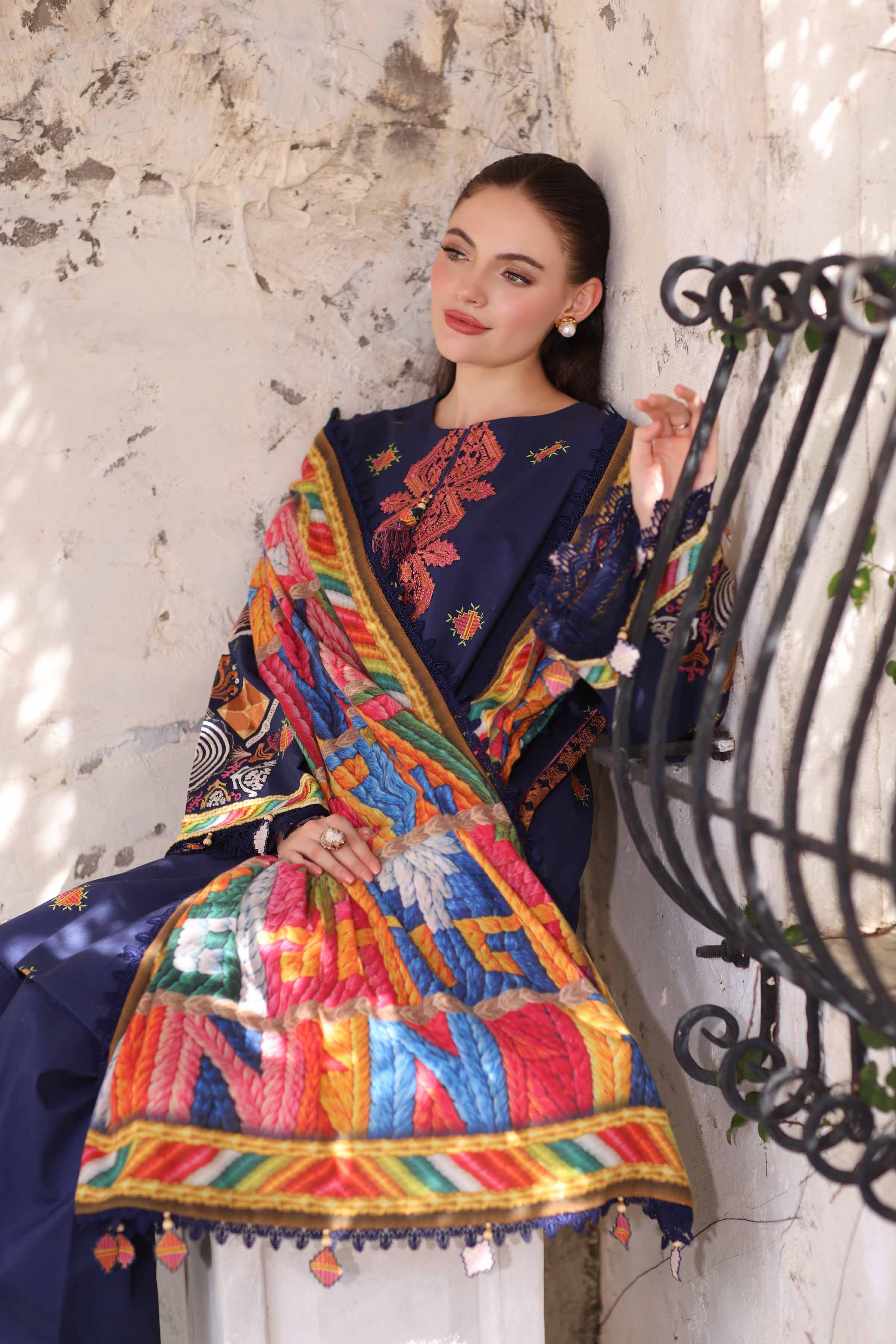 3 Piece - Digital Printed Embroidered Suit - 42503721 - Image 4