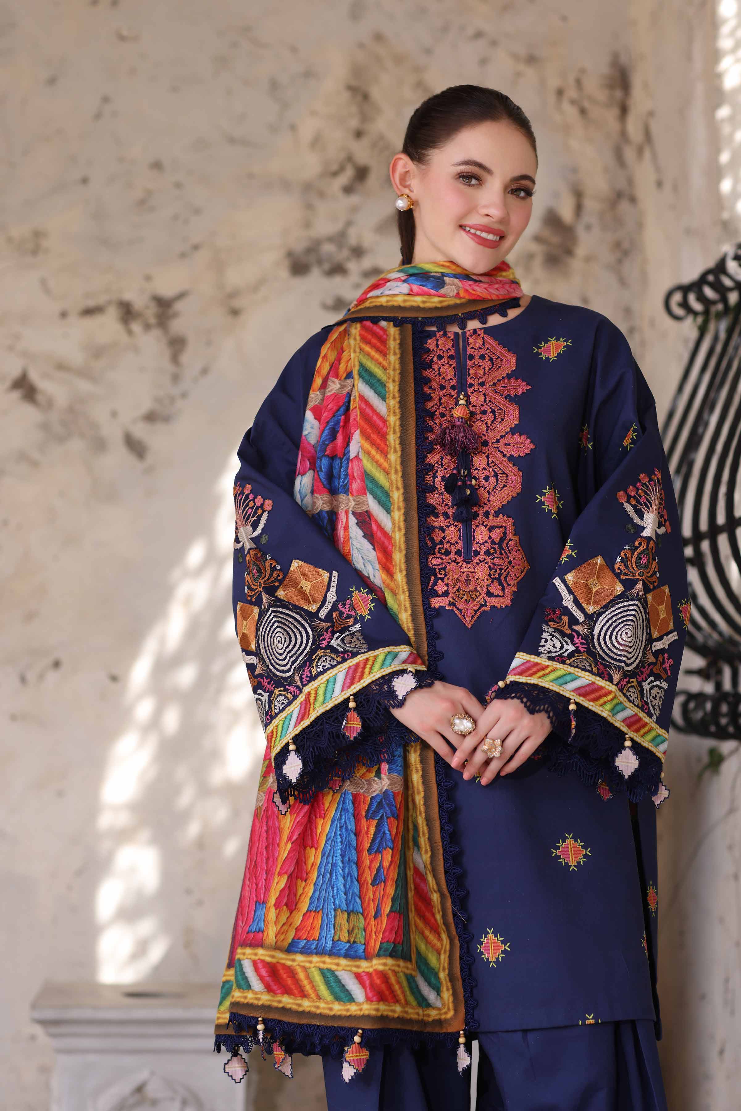 3 Piece - Digital Printed Embroidered Suit - 42503721 - Image 6