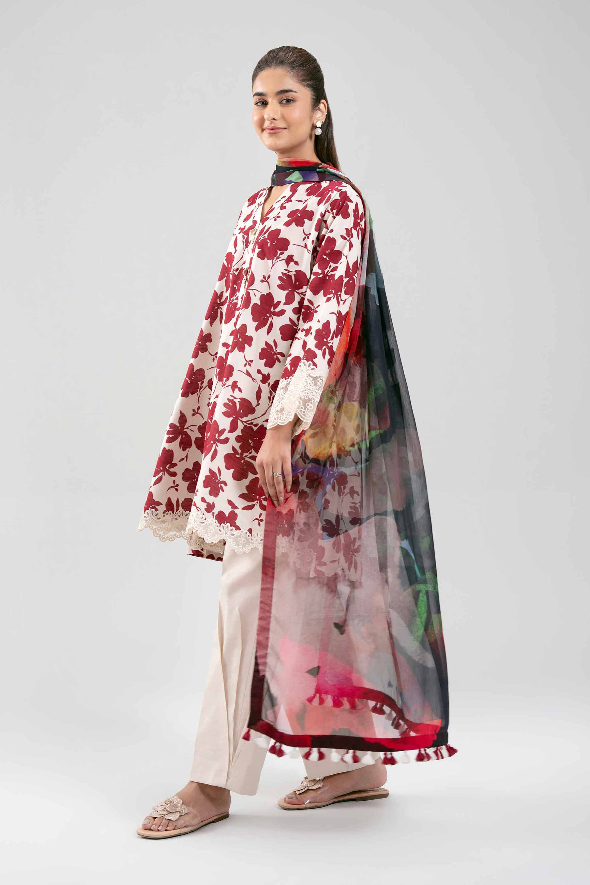 3 Piece - Digital Printed Embroidered Suit - 42601219 - Image 4