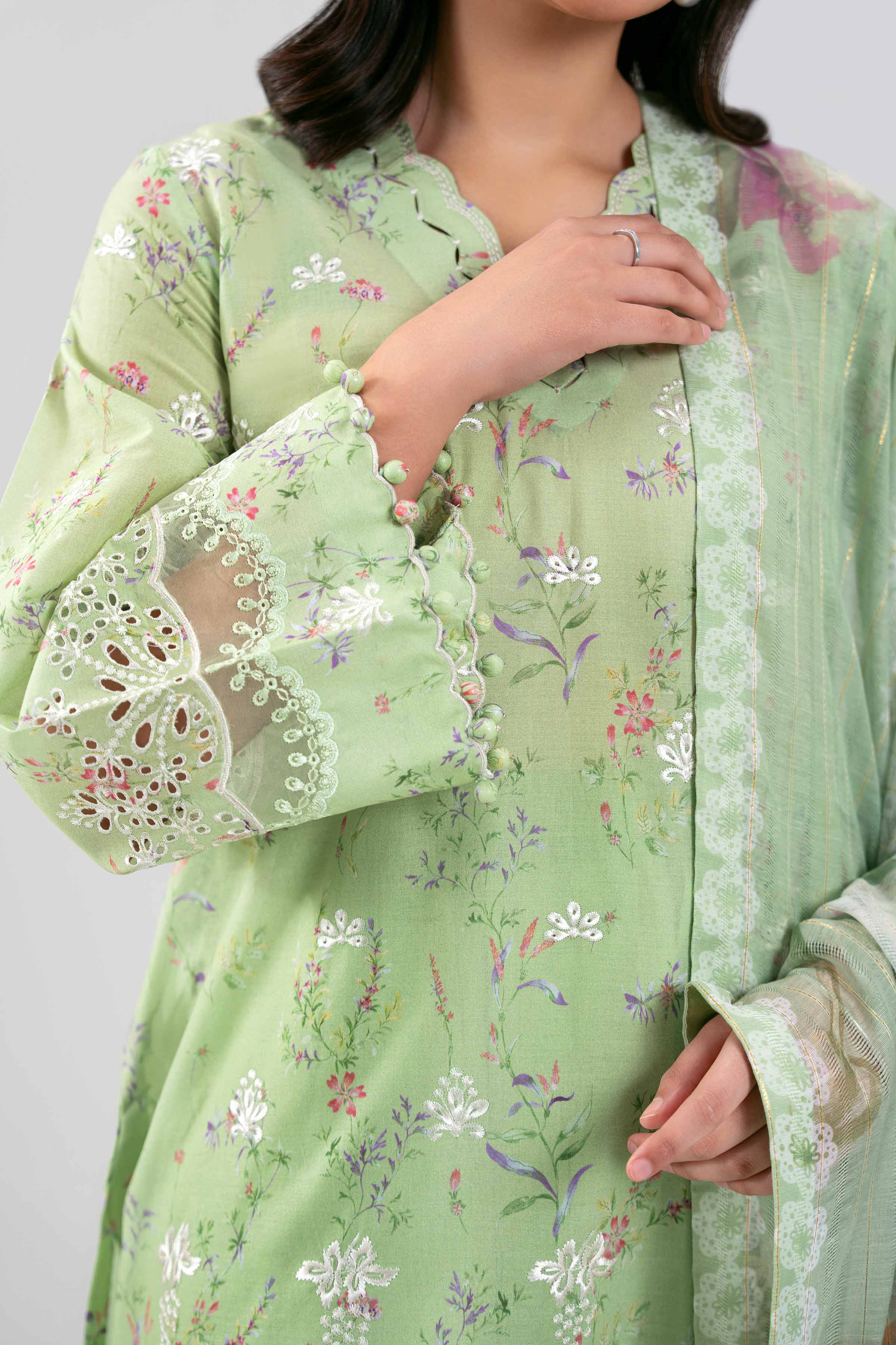 3 Piece - Digital Printed Embroidered Suit - 42601239 - Image 5