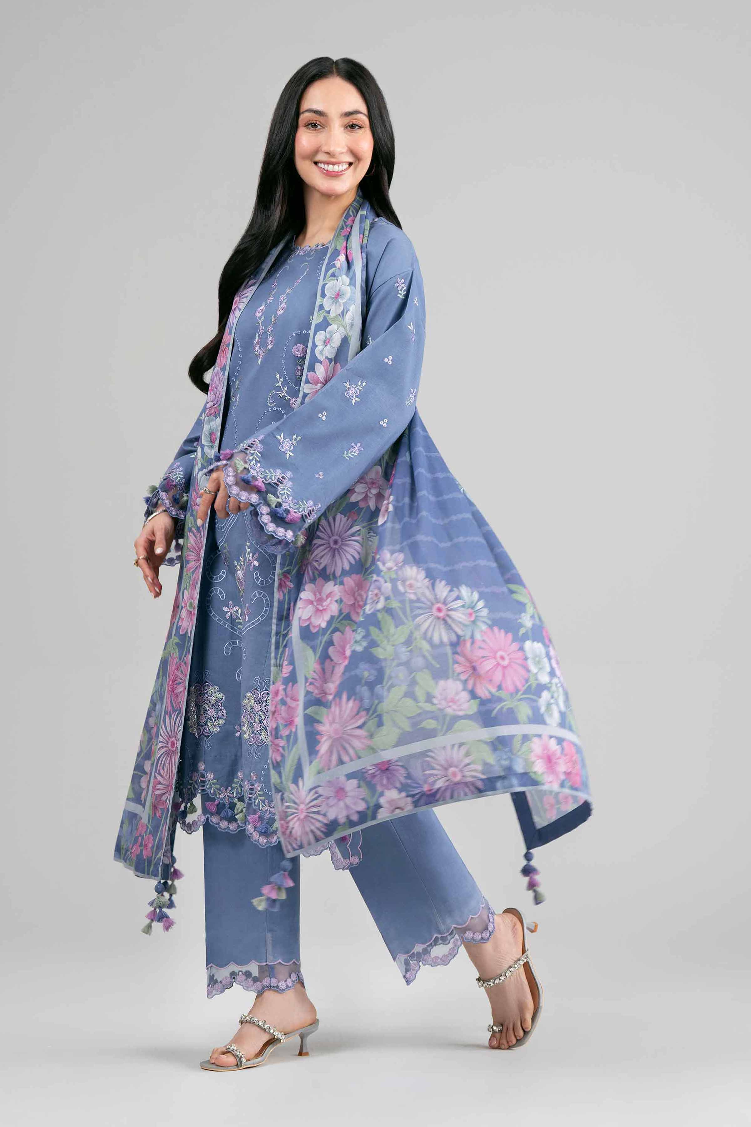 3 Piece - Digital Printed Embroidered Suit - 42601531 - Image 5